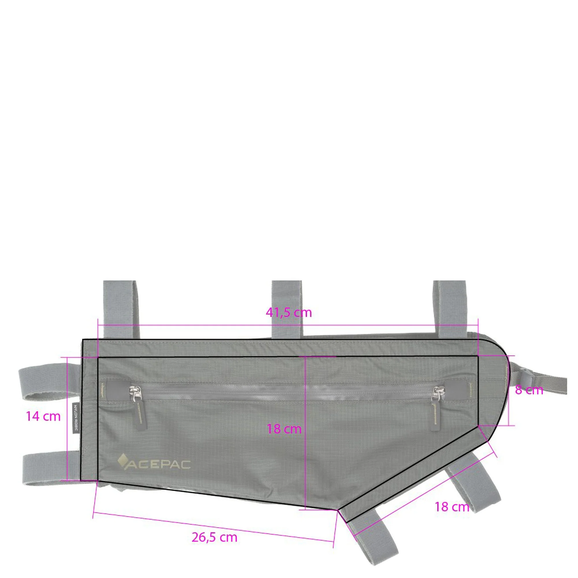 Acepac Zip Frame Bag MKII M 3.5 - Rahmentasche (Bikepacking) 26 cm (grau) - Image 3