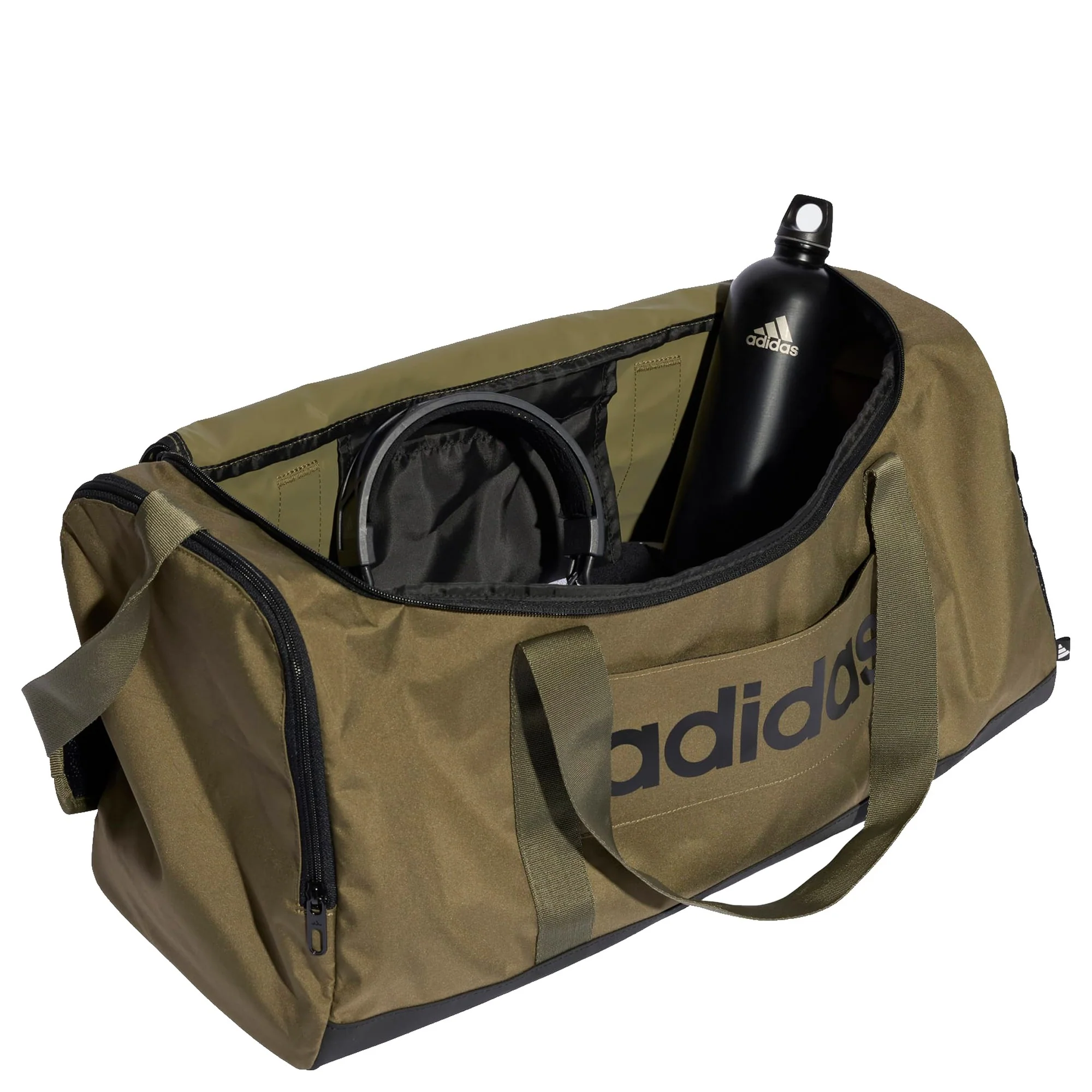 adidas Linear - Sporttasche M 56 cm (olive str/black) - Image 4