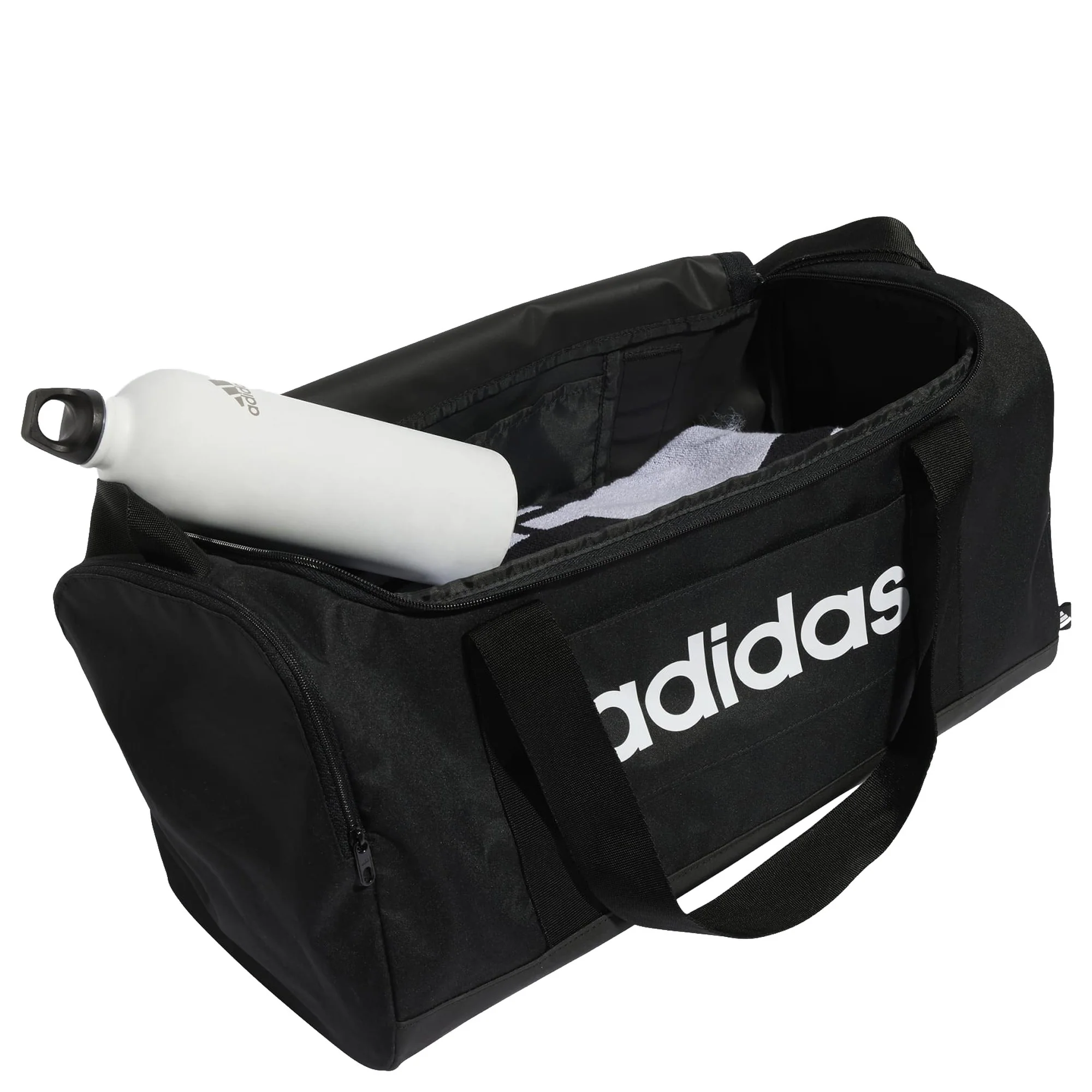 adidas Linear - Sporttasche S 45 cm (black/black/white) - Image 4