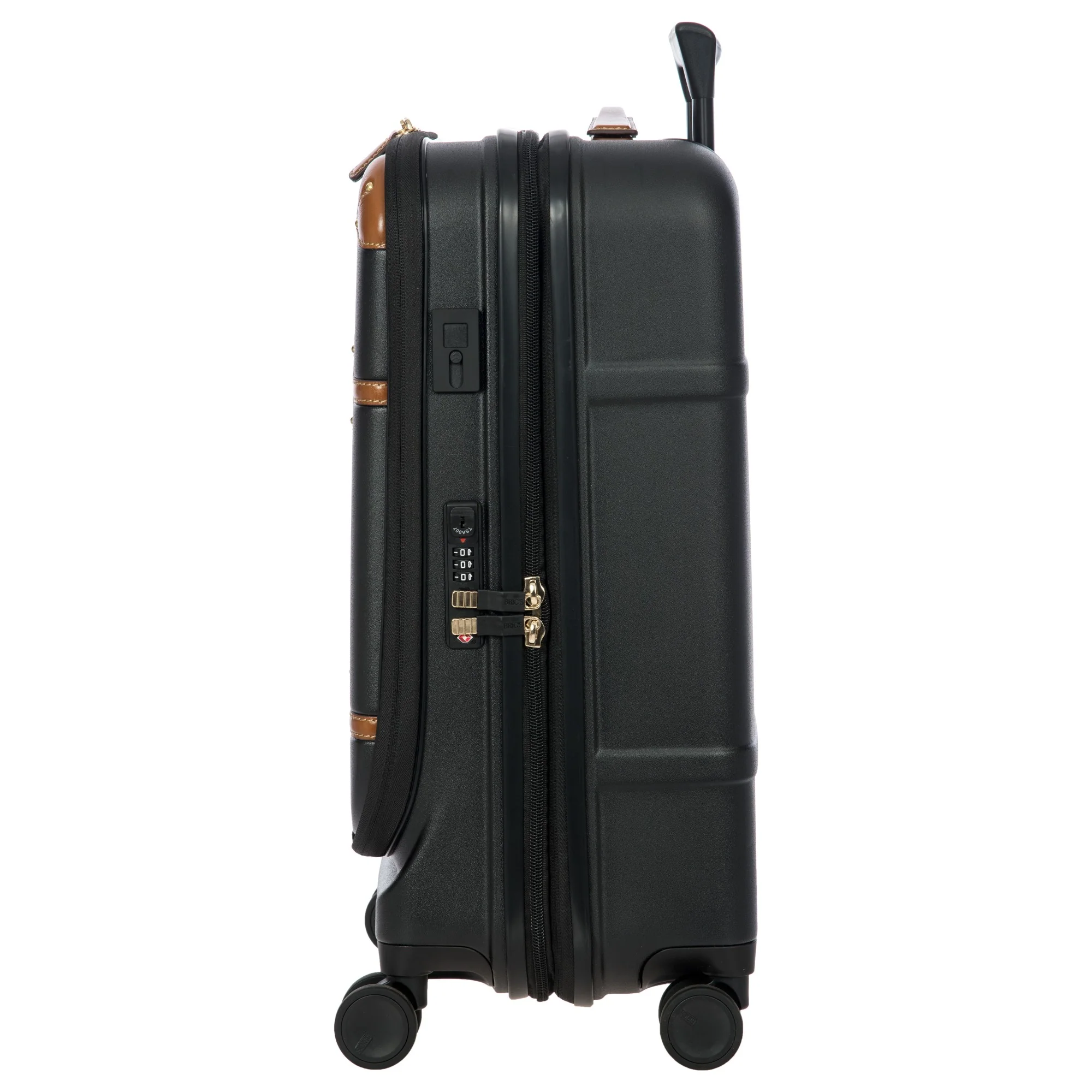 Brics Bellagio - 4-Rollen-Kabinentrolley mit Vortasche 55 cm erw. recycelt (black/tan) - Image 3