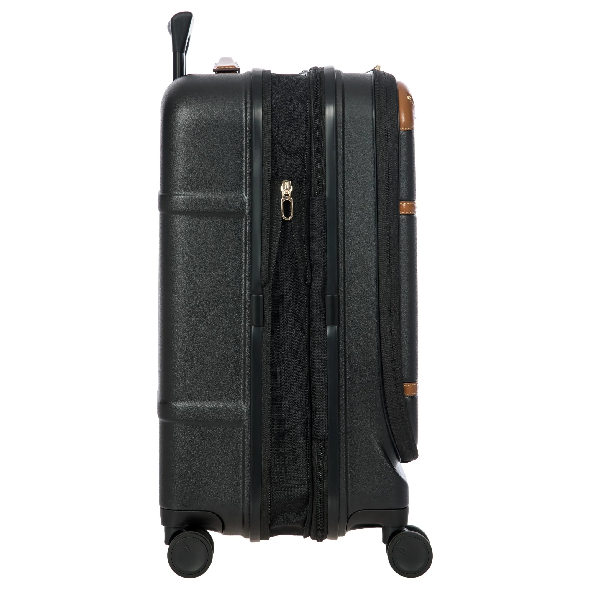 Brics Bellagio - 4-Rollen-Kabinentrolley mit Vortasche 55 cm erw. recycelt (black/tan) - Image 5