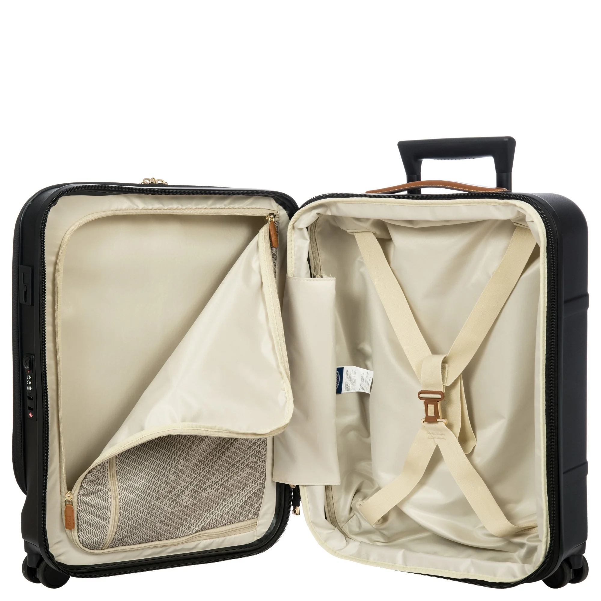 Brics Bellagio - 4-Rollen-Kabinentrolley mit Vortasche 55 cm erw. recycelt (black/tan) - Image 8