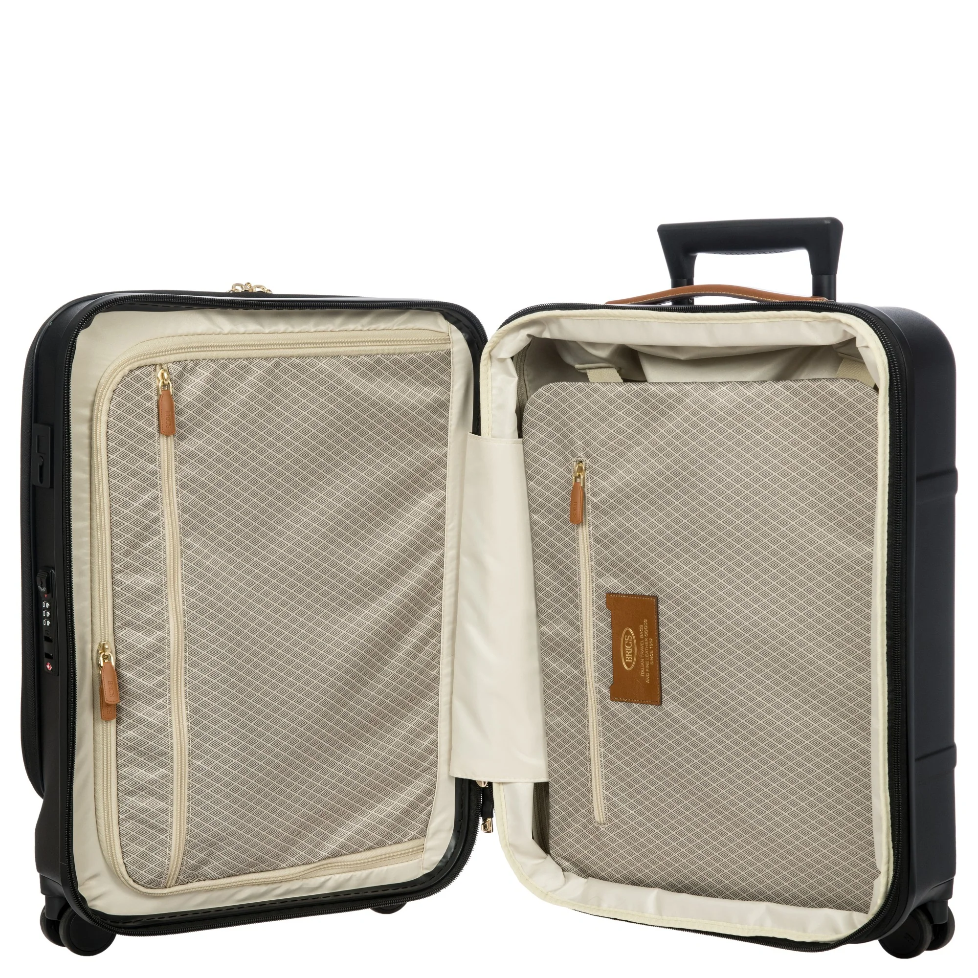 Brics Bellagio - 4-Rollen-Kabinentrolley mit Vortasche 55 cm erw. recycelt (black/tan) - Image 9