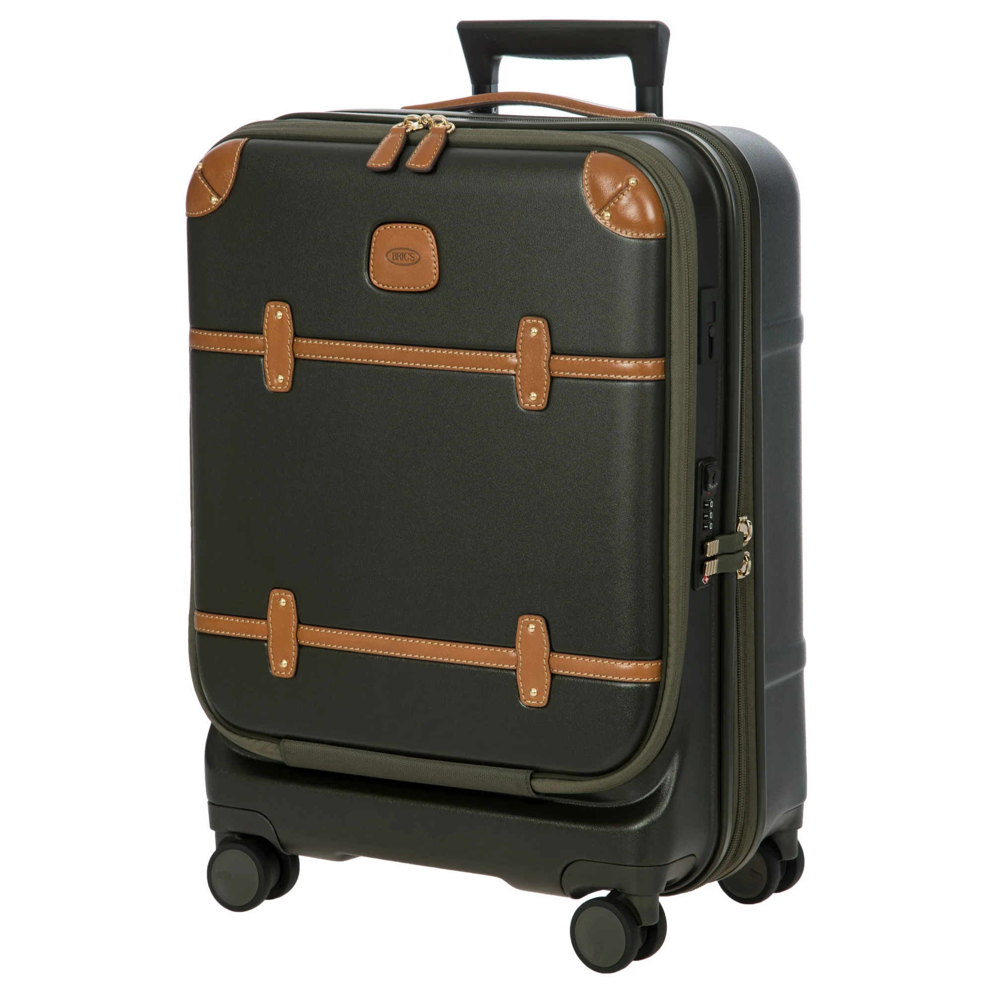 Brics Bellagio - 4-Rollen-Kabinentrolley mit Vortasche 55 cm erw. recycelt (olive) - Image 5