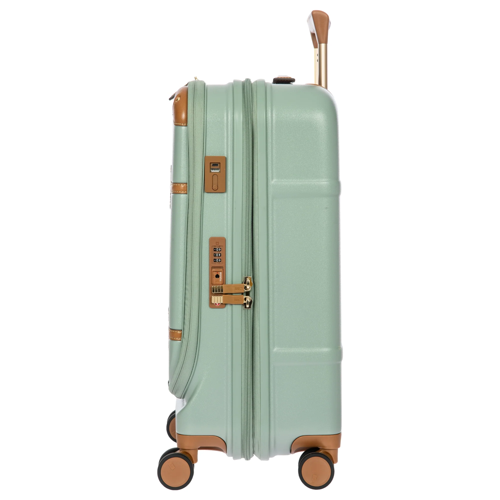 Brics Bellagio - 4-Rollen-Kabinentrolley mit Vortasche S 55 cm erw. USB (eucalyptus) - Image 3