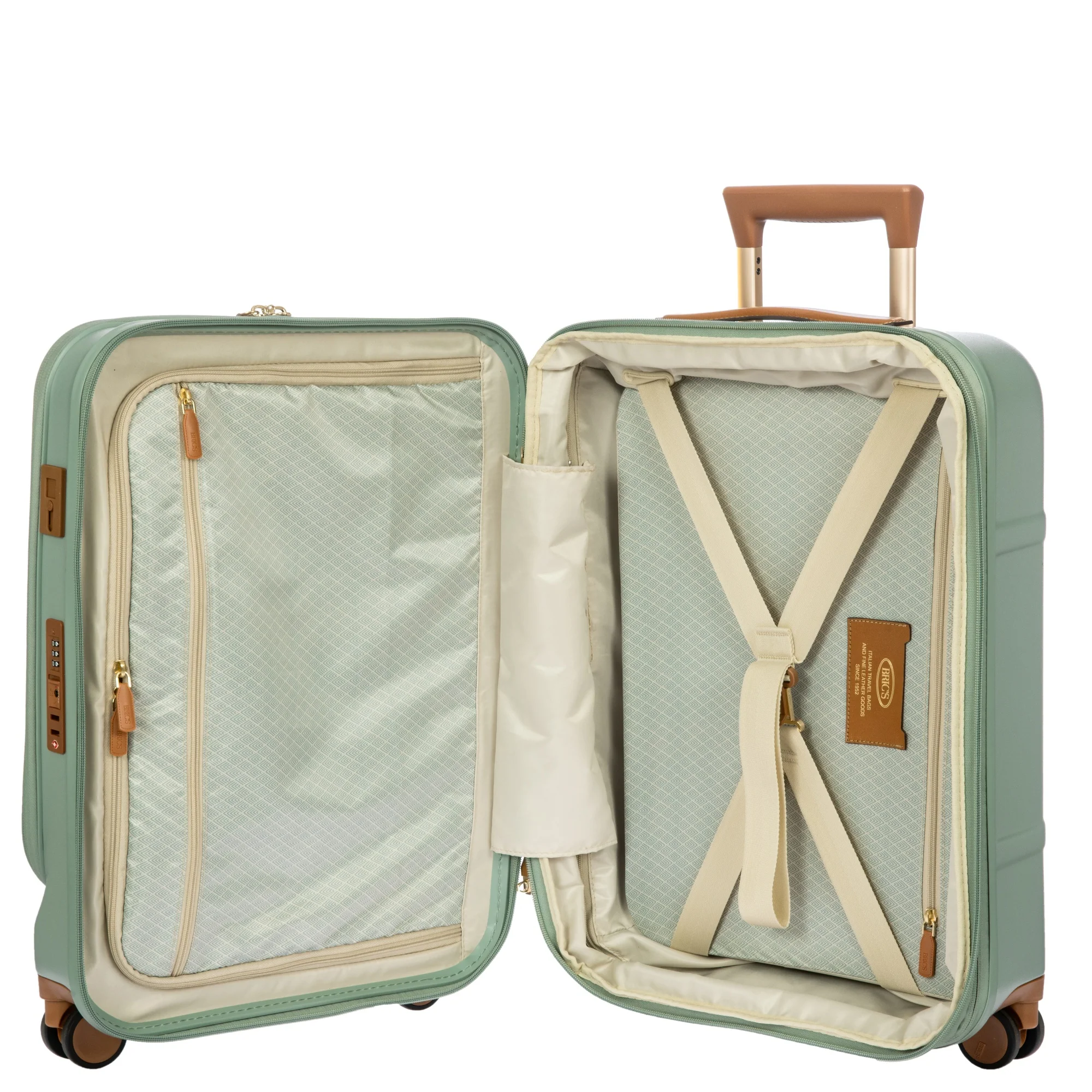 Brics Bellagio - 4-Rollen-Kabinentrolley mit Vortasche S 55 cm erw. USB (eucalyptus) - Image 7