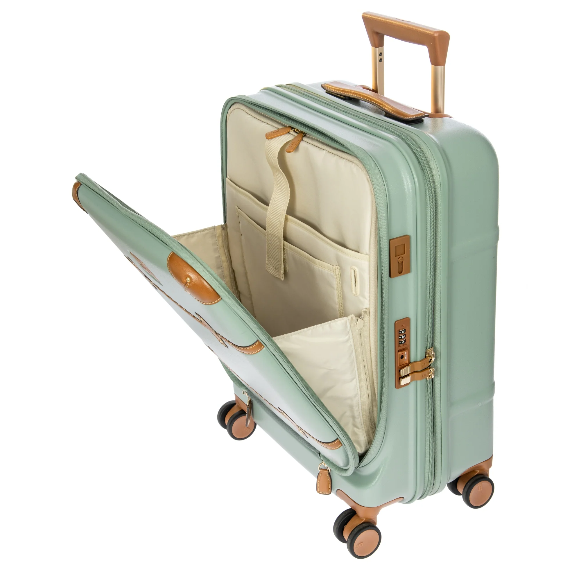 Brics Bellagio - 4-Rollen-Kabinentrolley mit Vortasche S 55 cm erw. USB (eucalyptus) - Image 9