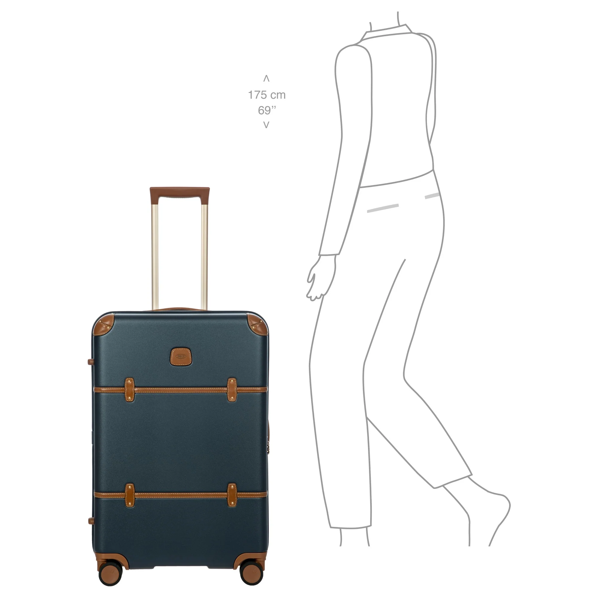 Brics Bellagio - 4-Rollen-Trolley 70.5 cm erw. recycelt (blue/tan) - Image 10