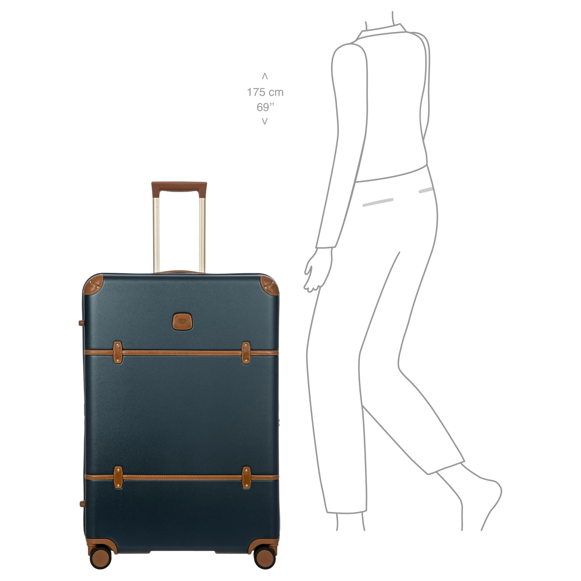 Brics Bellagio - 4-Rollen-Trolley 82 cm erw. recycelt (blue/tan) - Image 10