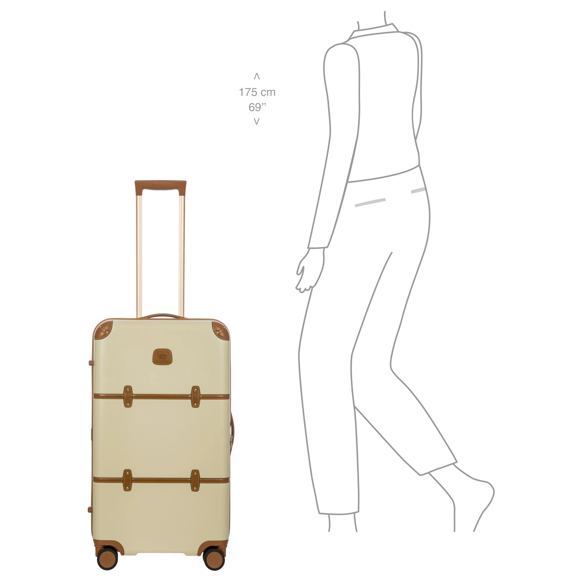 Brics Bellagio Trunk - 4-Rollen-Trolley 74 cm recycelt (cream) - Image 5