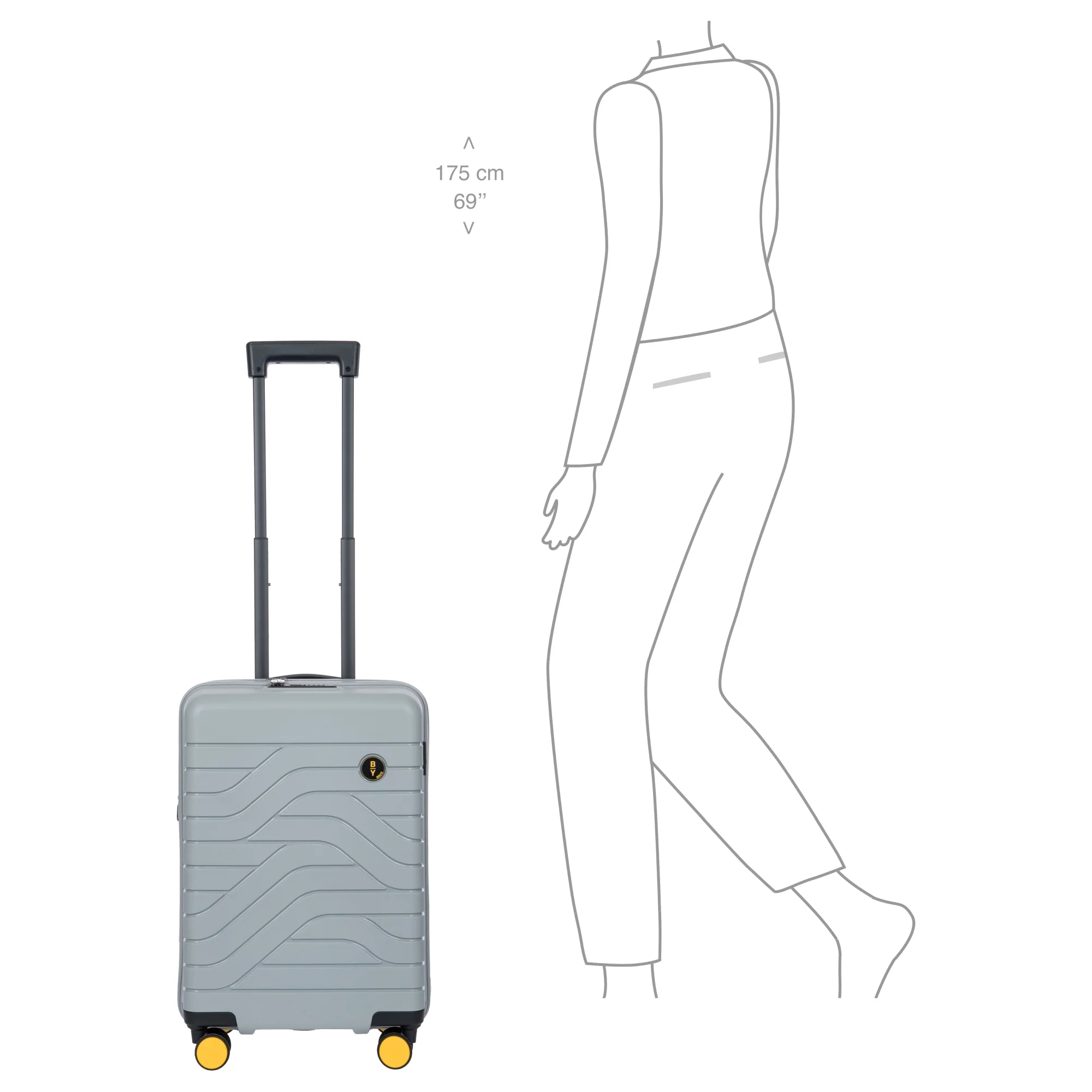 Brics BY Ulisse - 4-Rollen-Kabinentrolley 55 cm erw. (grau) - Image 8