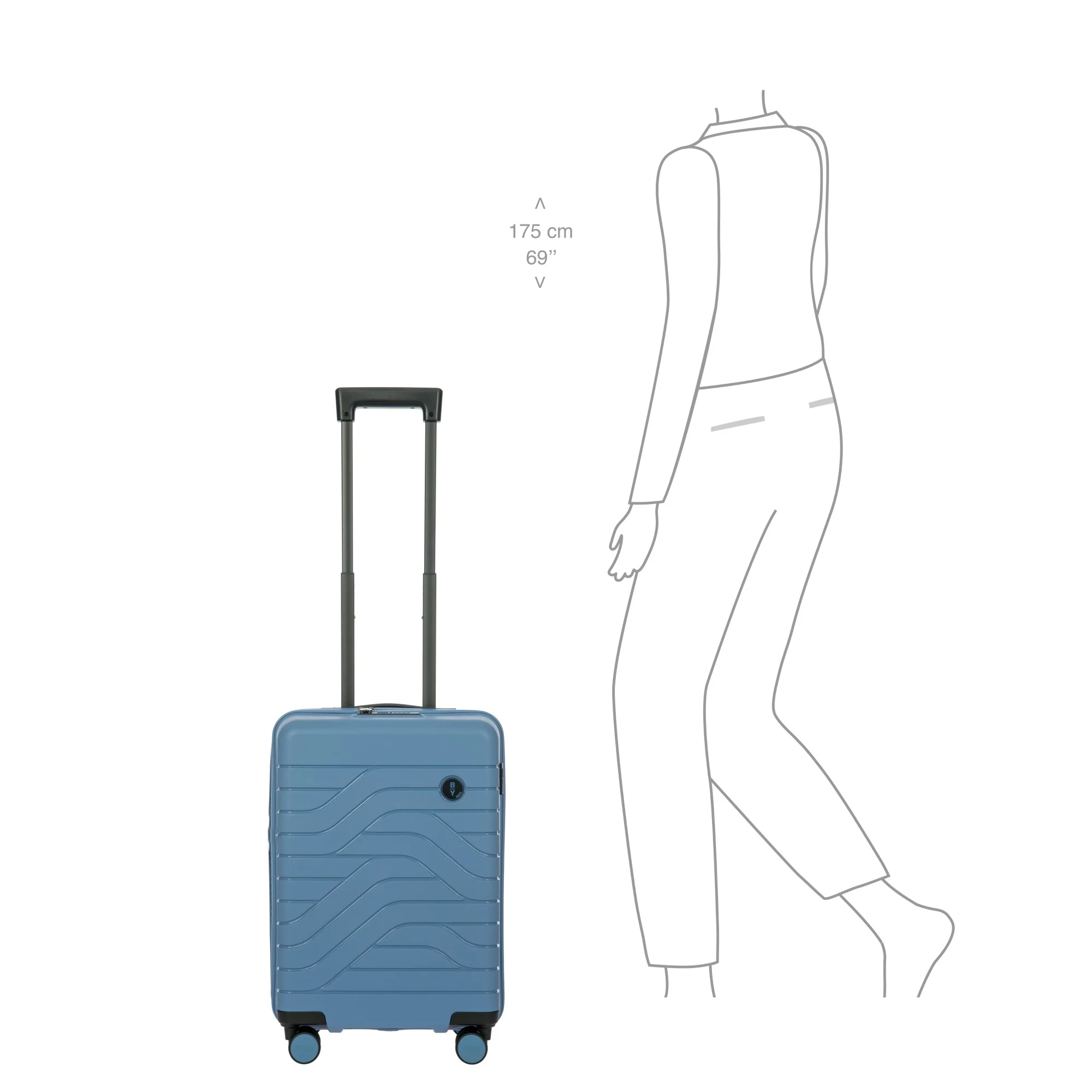 Brics BY Ulisse - 4-Rollen-Kabinentrolley 55 cm (grey blue) - Image 8