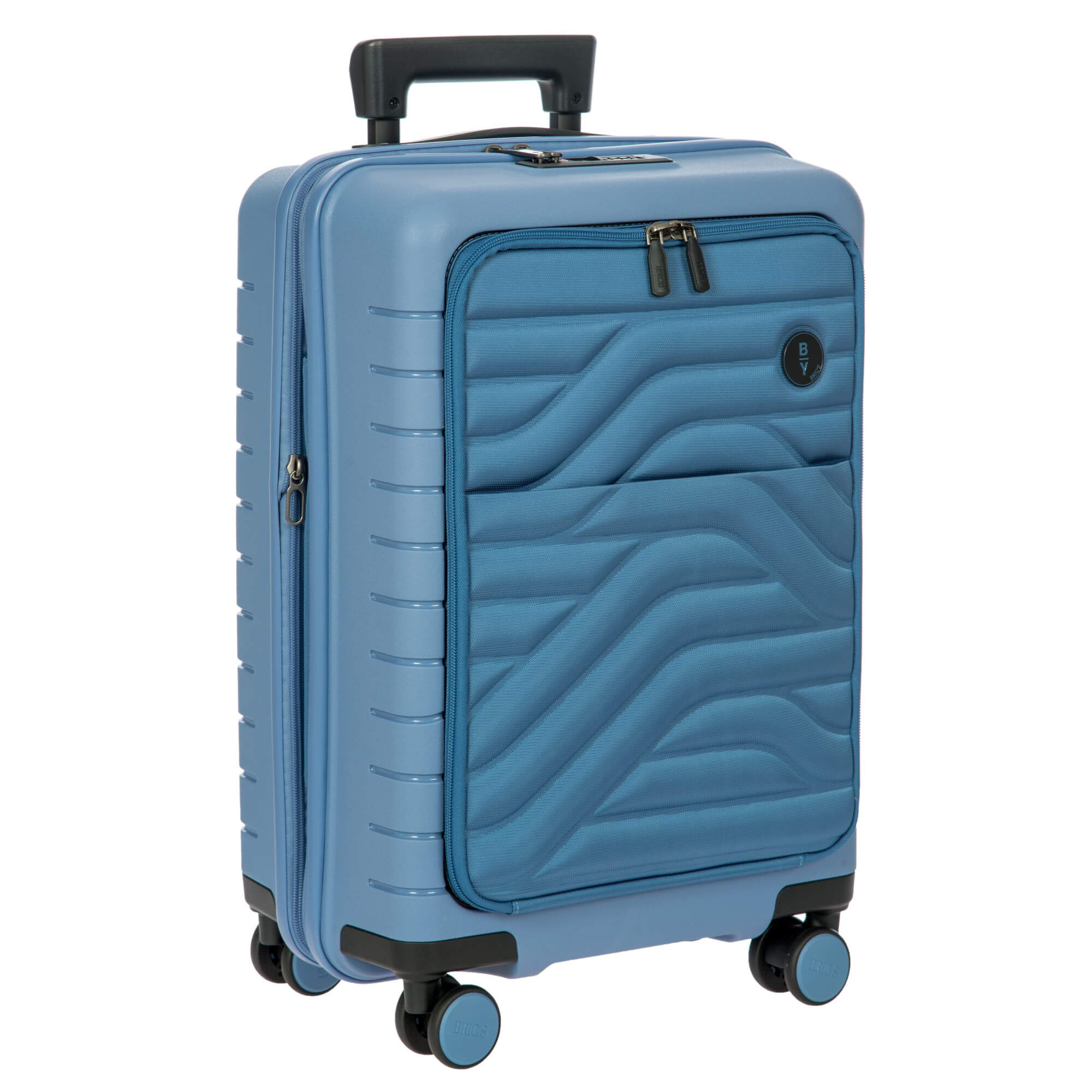 Brics BY Ulisse - 4-Rollen-Kabinentrolley mit Vortasche 55 cm erw. USB (grey blue) - Image 5