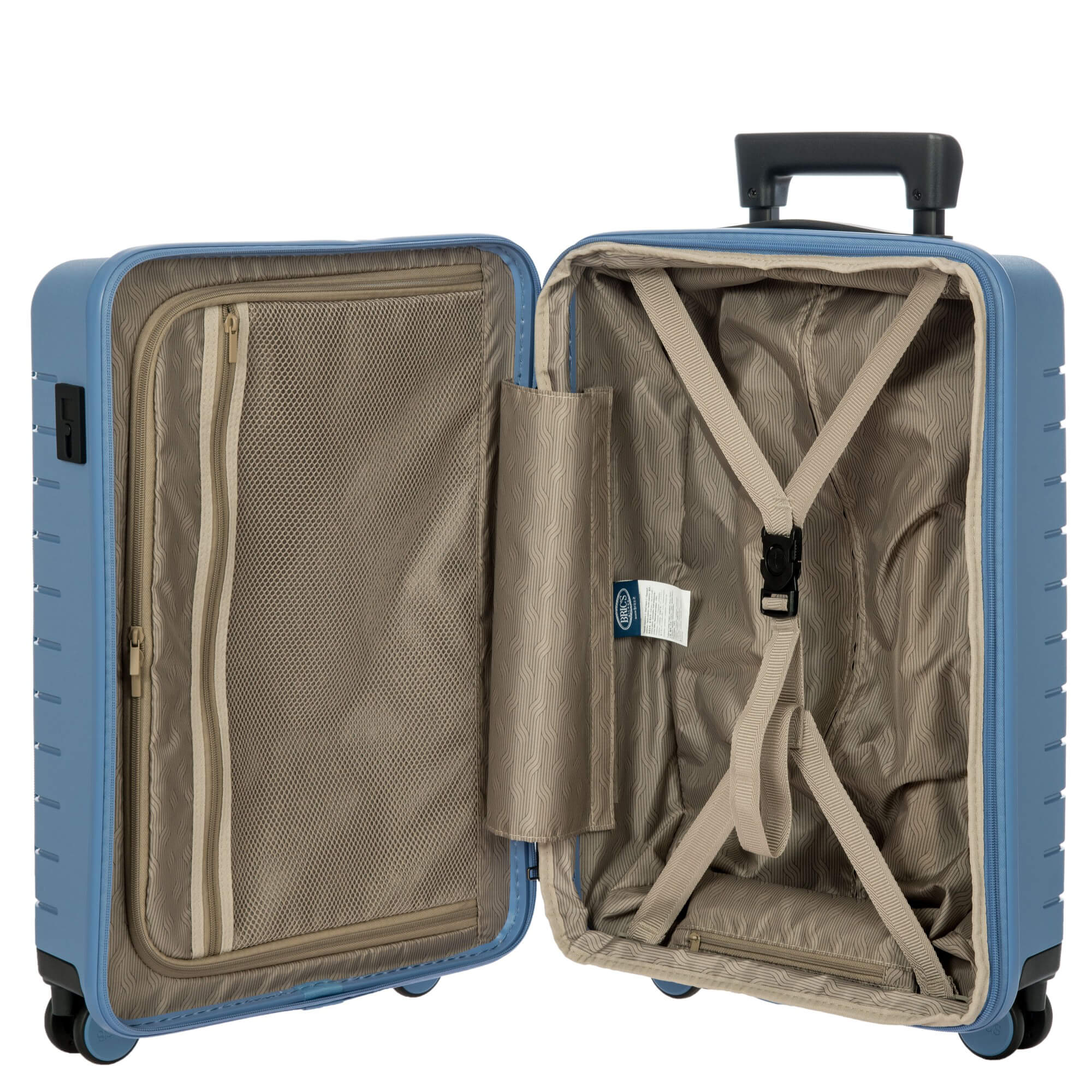 Brics BY Ulisse - 4-Rollen-Kabinentrolley mit Vortasche 55 cm erw. USB (grey blue) - Image 6