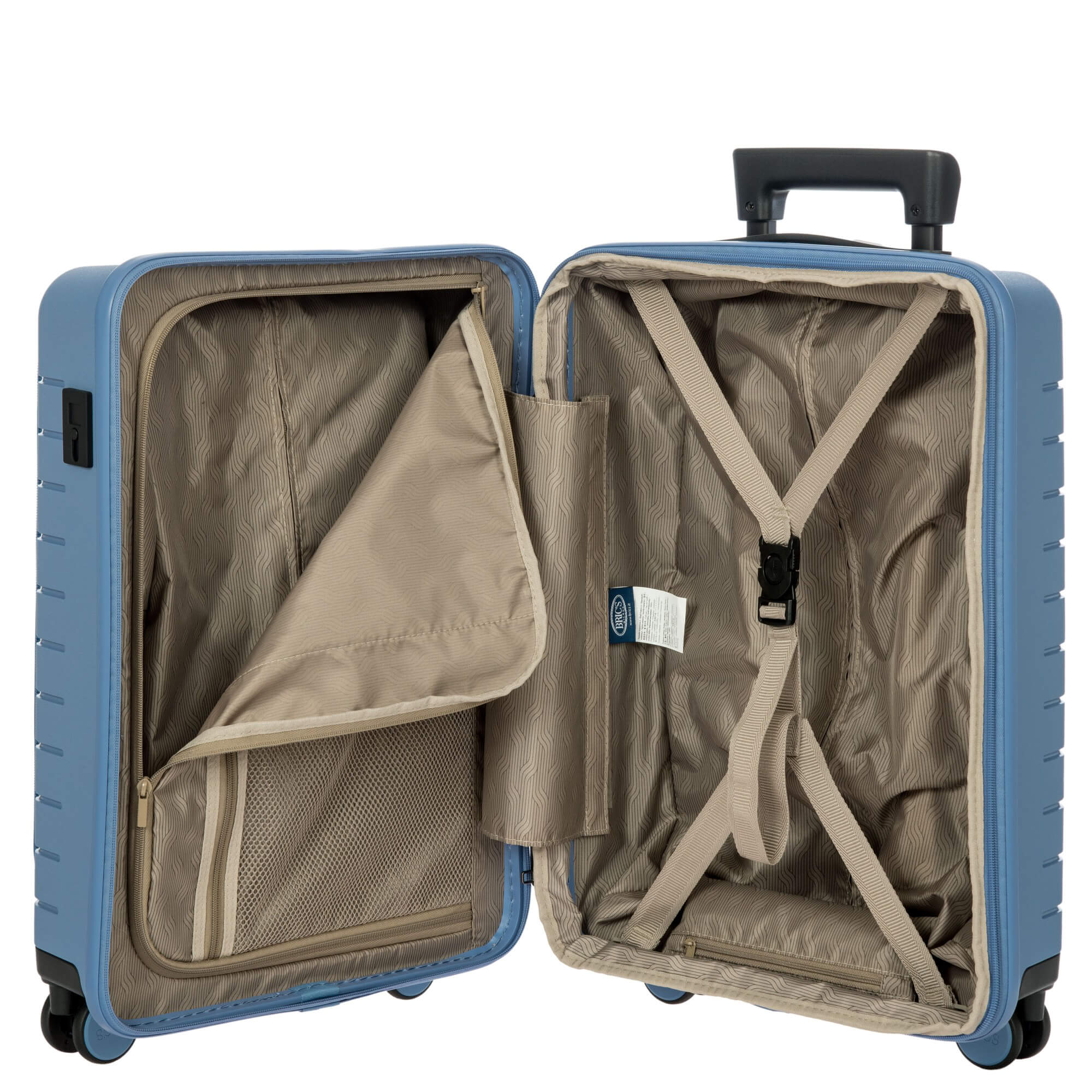 Brics BY Ulisse - 4-Rollen-Kabinentrolley mit Vortasche 55 cm erw. USB (grey blue) - Image 7