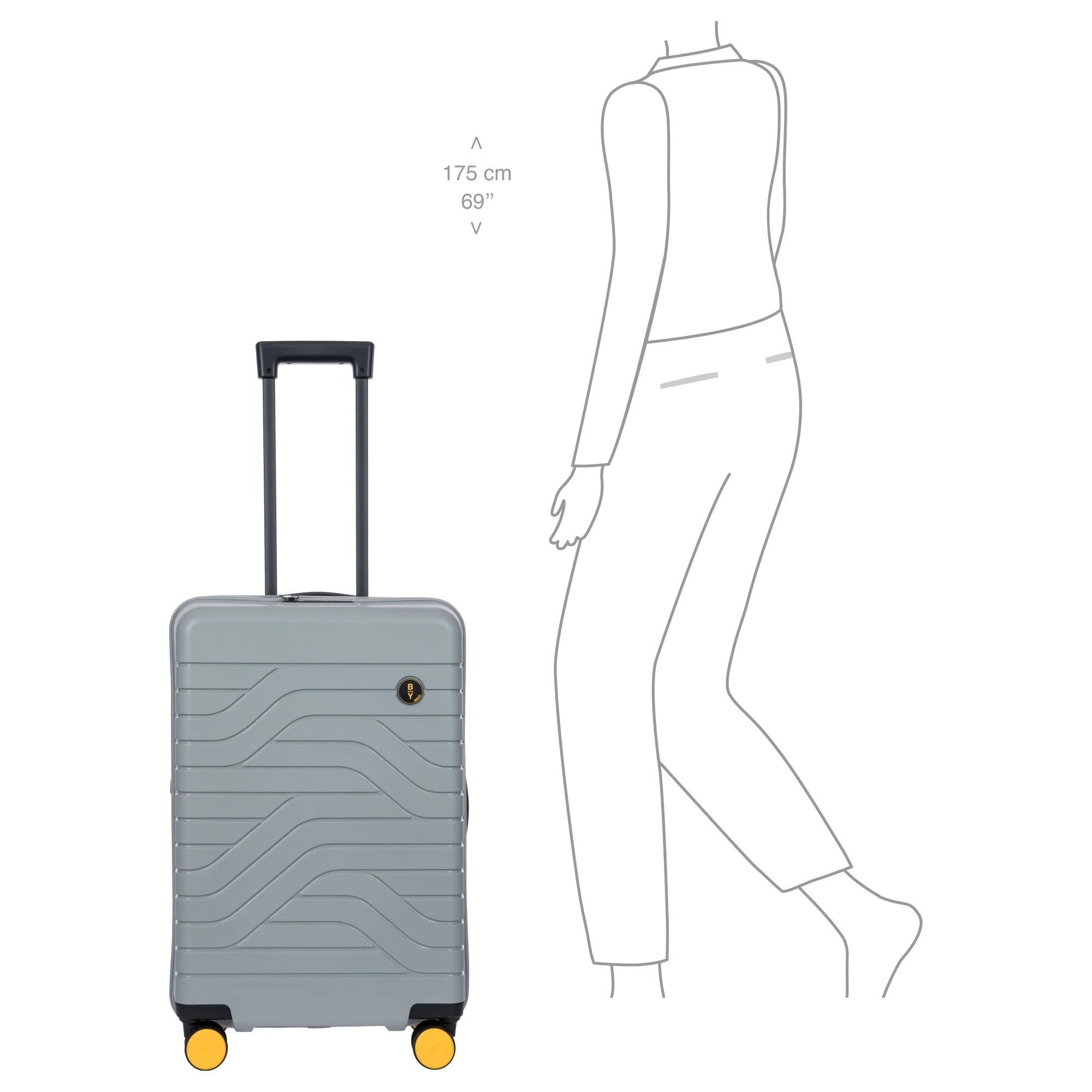 Brics BY Ulisse - 4-Rollen-Trolley 65 cm erw. (grau) - Image 8