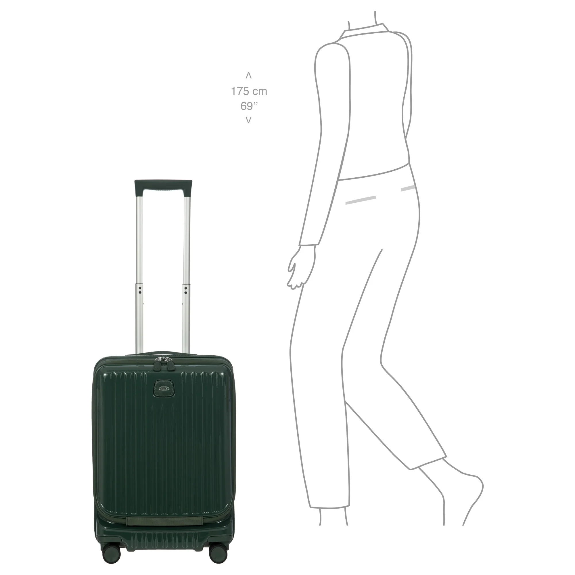 Brics Positano - 4-Rollen Kabinentrolley 55 cm USB erw. (emerald green) - Image 11