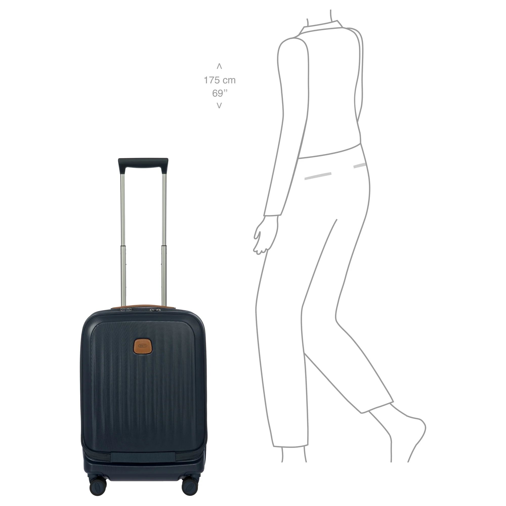 Brics Taormina - 4-Rollen-Kabinentrolley mit Vortasche 55 cm erw. USB (blau) - Image 10