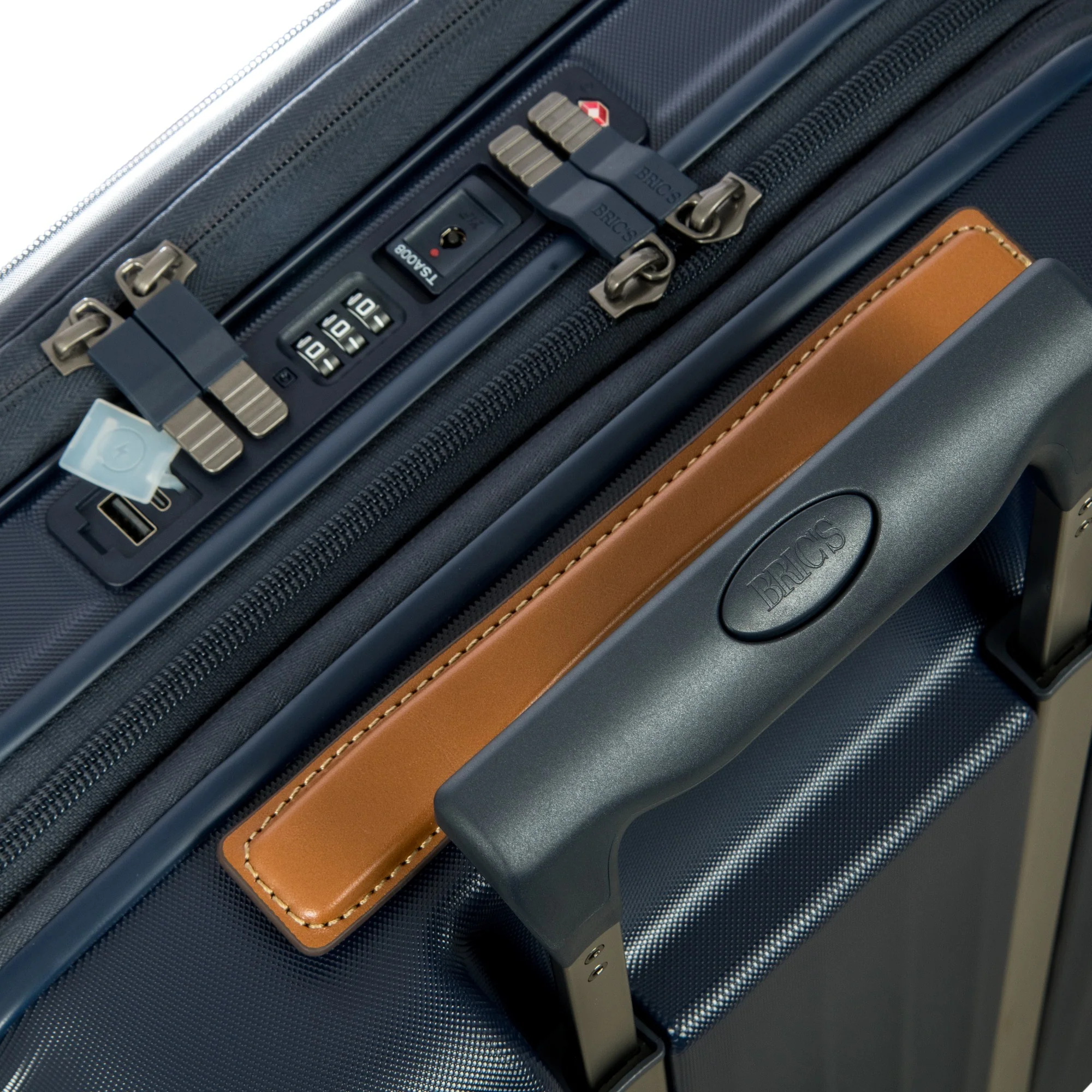 Brics Taormina - 4-Rollen-Kabinentrolley mit Vortasche 55 cm erw. USB (blau) - Image 9