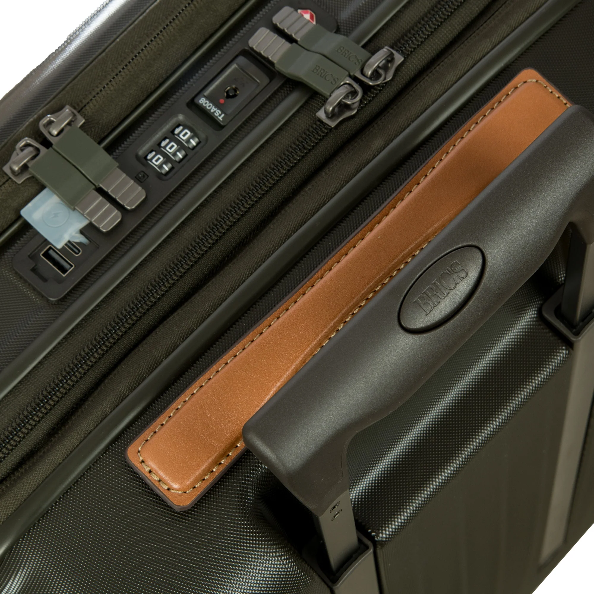 Brics Taormina - 4-Rollen-Kabinentrolley mit Vortasche 55 cm erw. USB (olive) - Image 9