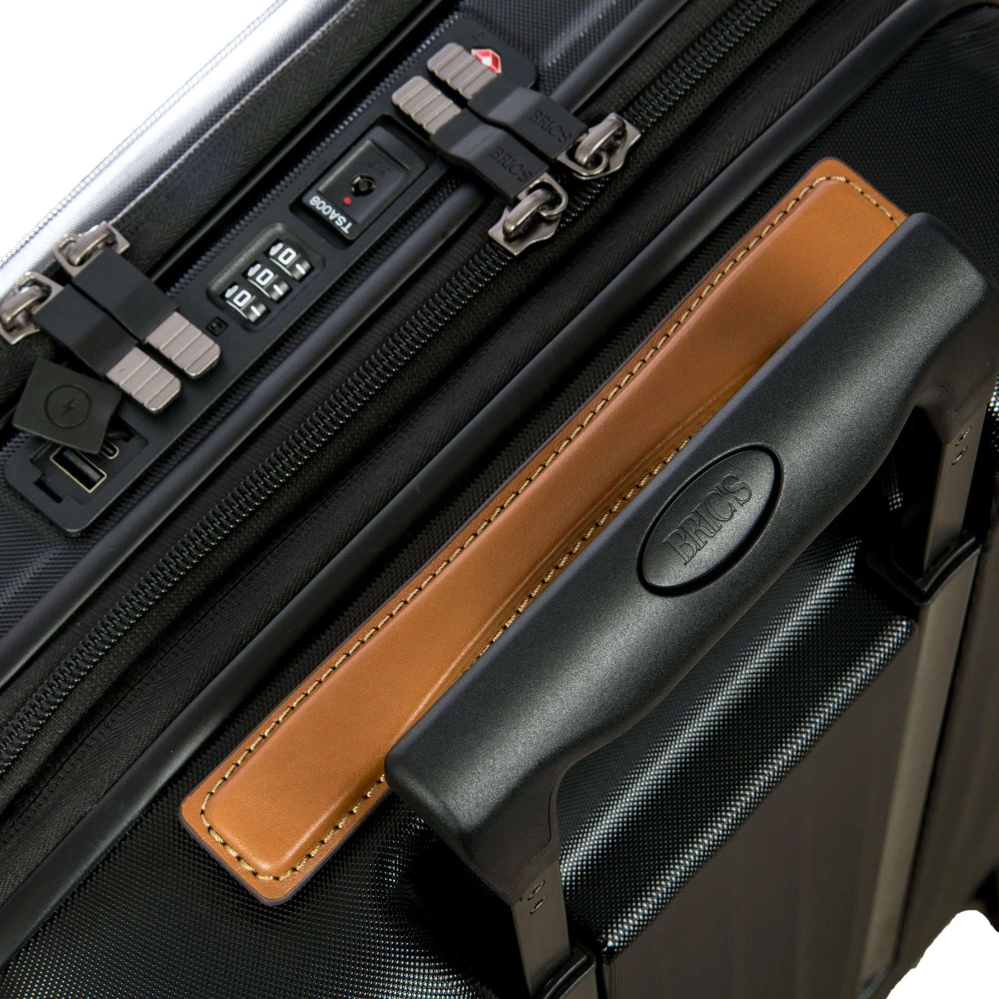 Brics Taormina - 4-Rollen-Kabinentrolley mit Vortasche 55 cm erw. USB (schwarz) - Image 8