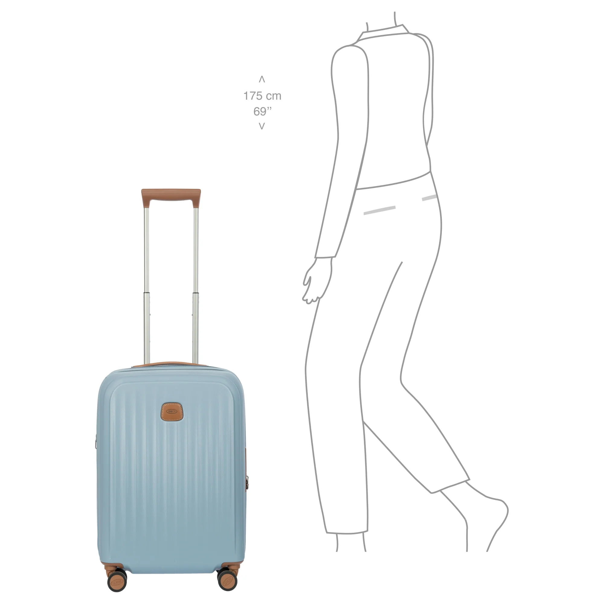 Brics Taormina - 4-Rollen-Kabinentrolley S 55 cm erw. USB (hellblau) - Image 8