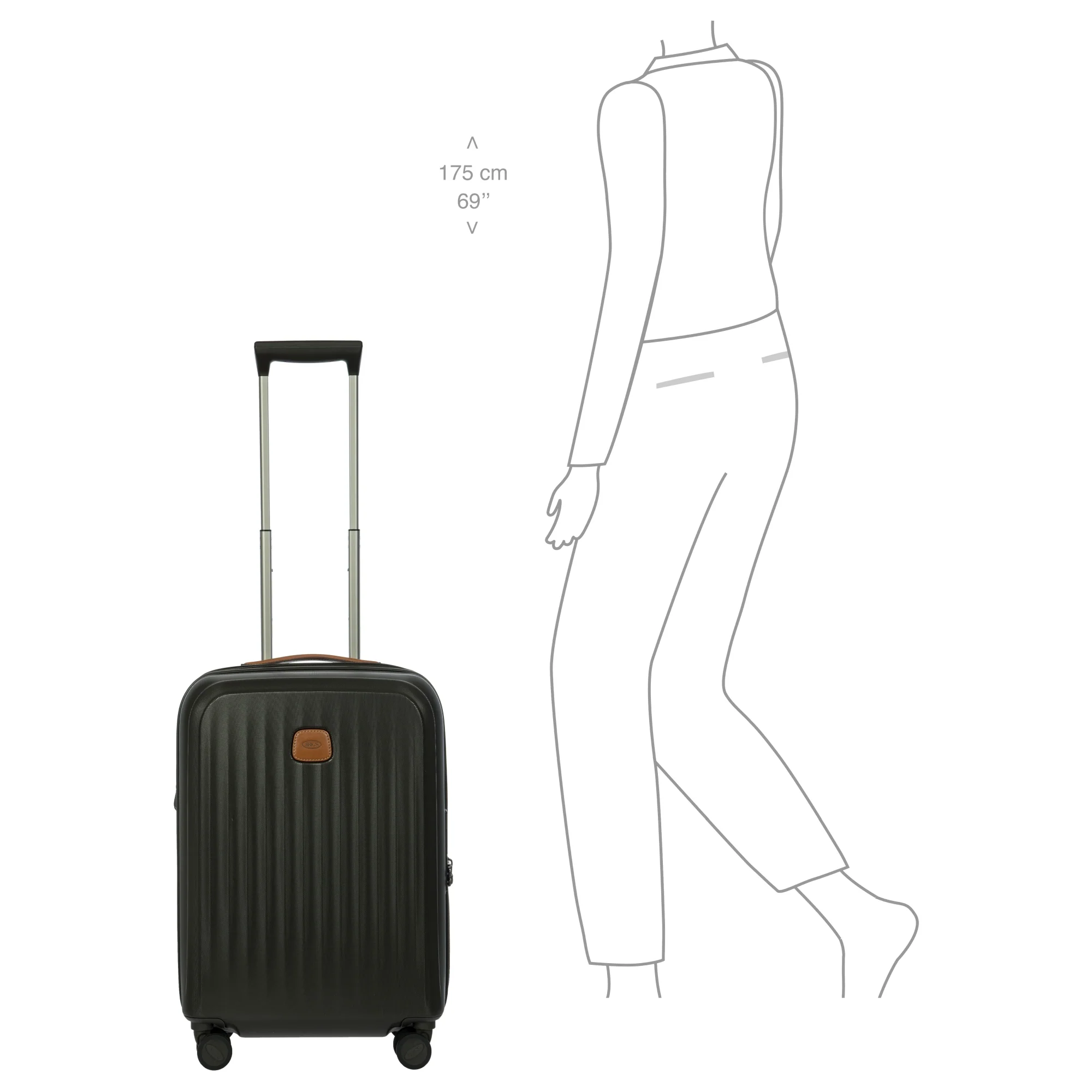 Brics Taormina - 4-Rollen-Kabinentrolley S 55 cm erw. USB (olive) - Image 9