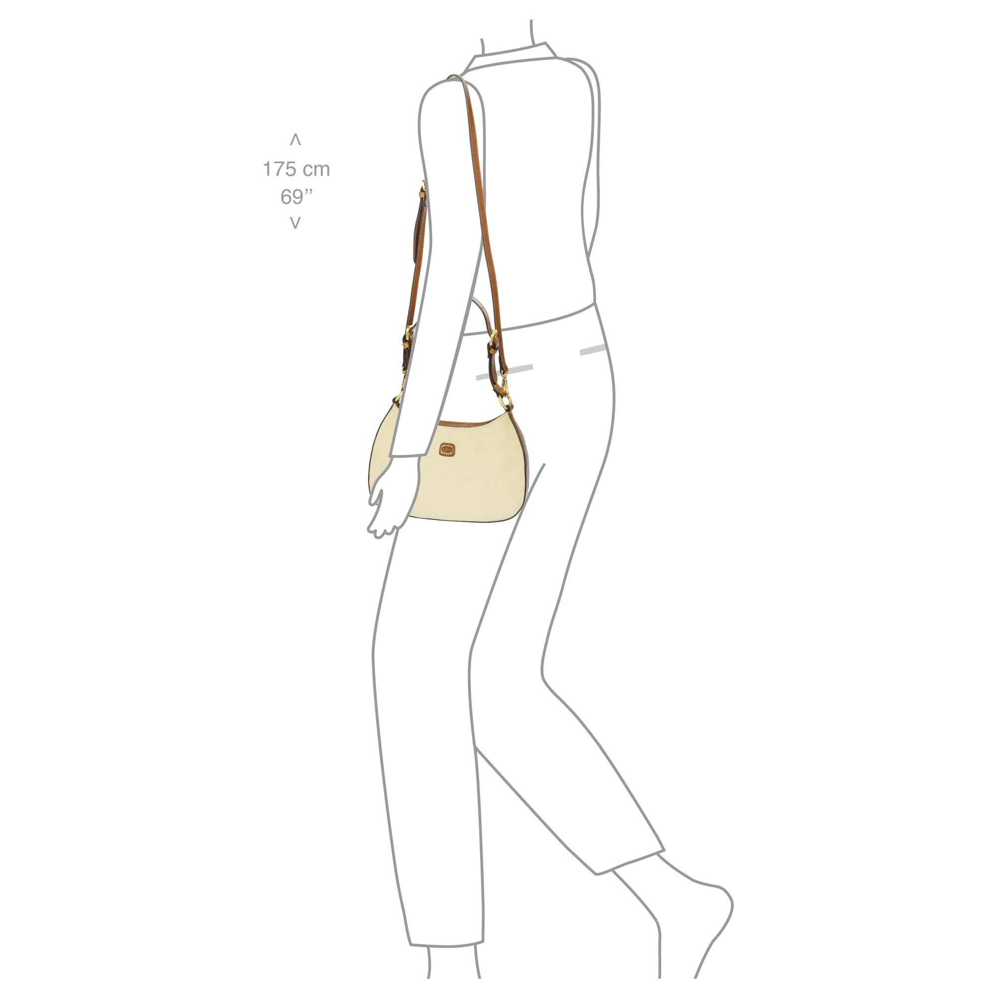 Brics Volterra Trama - Schultertasche 29 cm (cappuccino) - Image 7