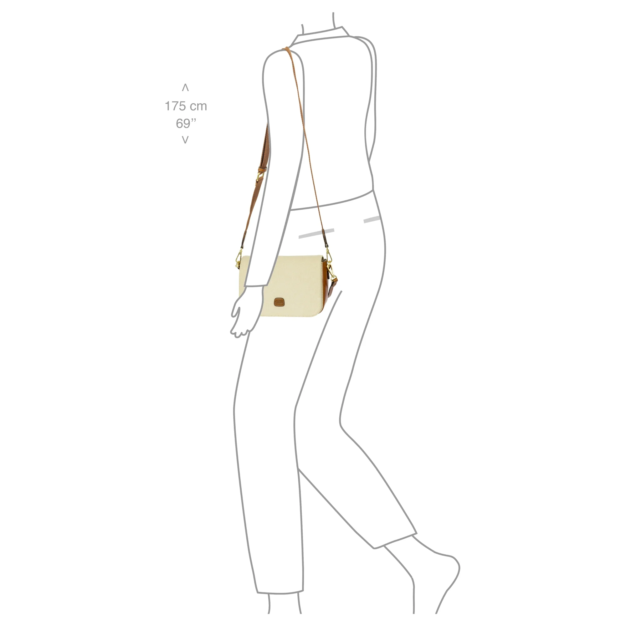 Brics Volterra Trama - Umhängetasche 23 cm (cappuccino) - Image 7