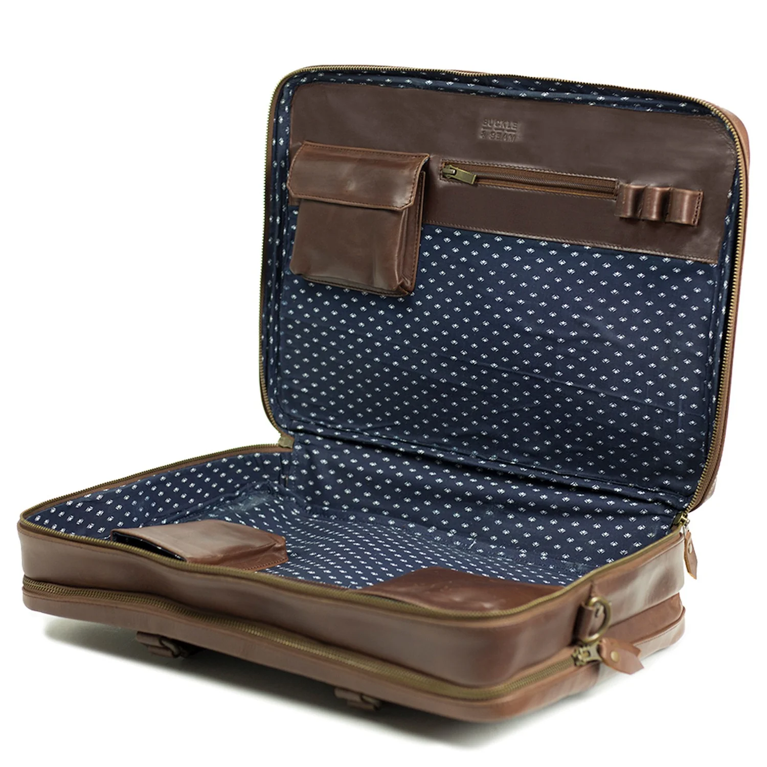 Buckle & Seam Albert - Aktentasche XL 41 cm (brown/blue) - Image 5