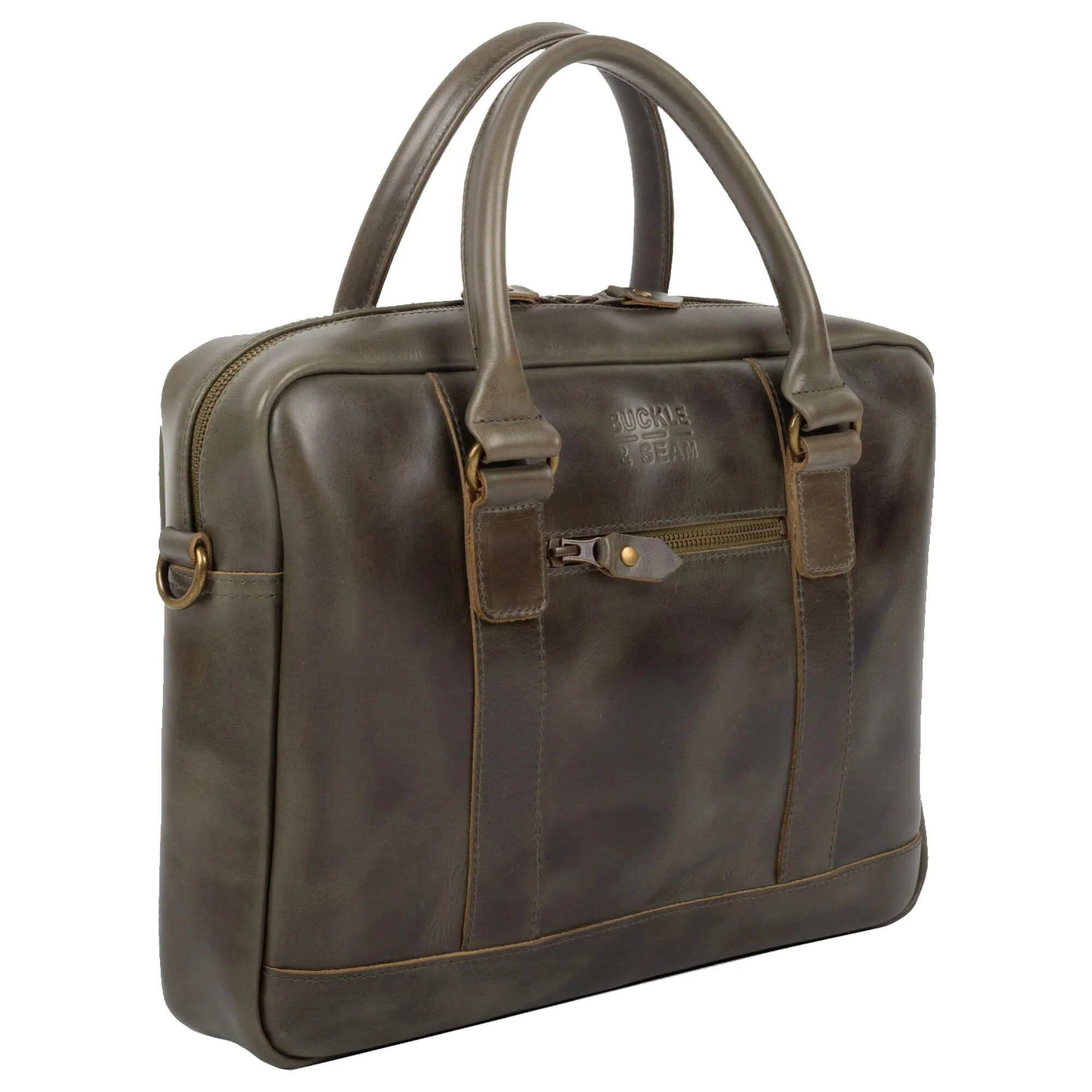 Buckle & Seam Everett - Aktentasche 16" 38 cm (olive) - Image 2