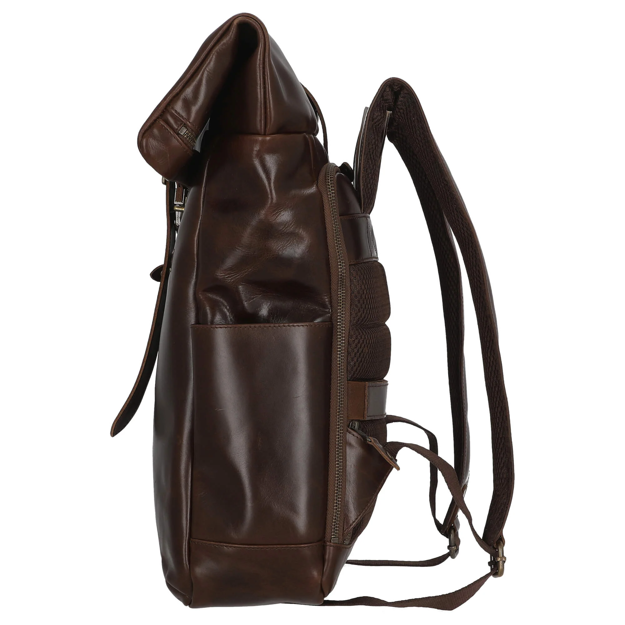 Buckle & Seam Norman - Rolltop Rucksack 61 cm (braun/dots) - Image 3