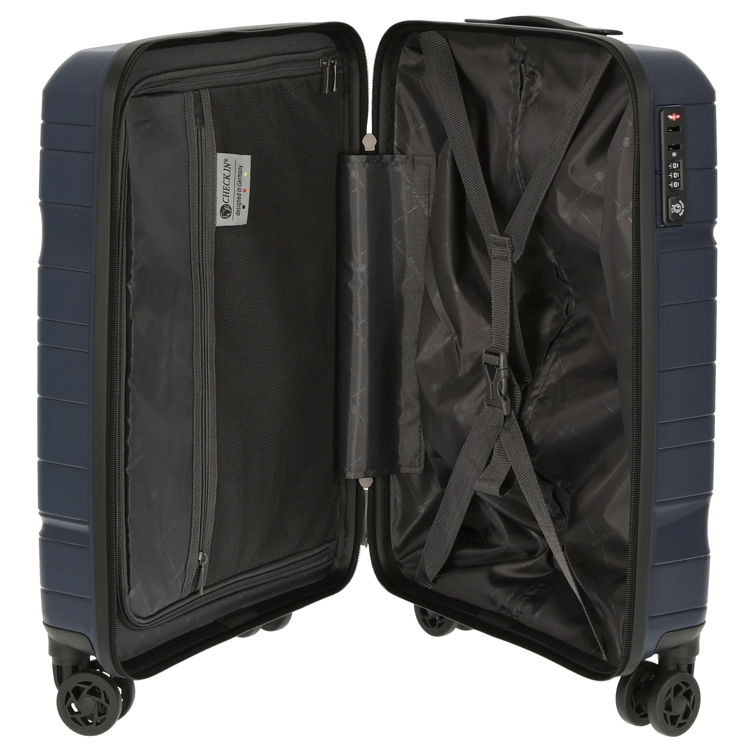 CHECK.IN Memphis - 4-Rollen-Kabinentrolley 55 cm (blau) - Image 6