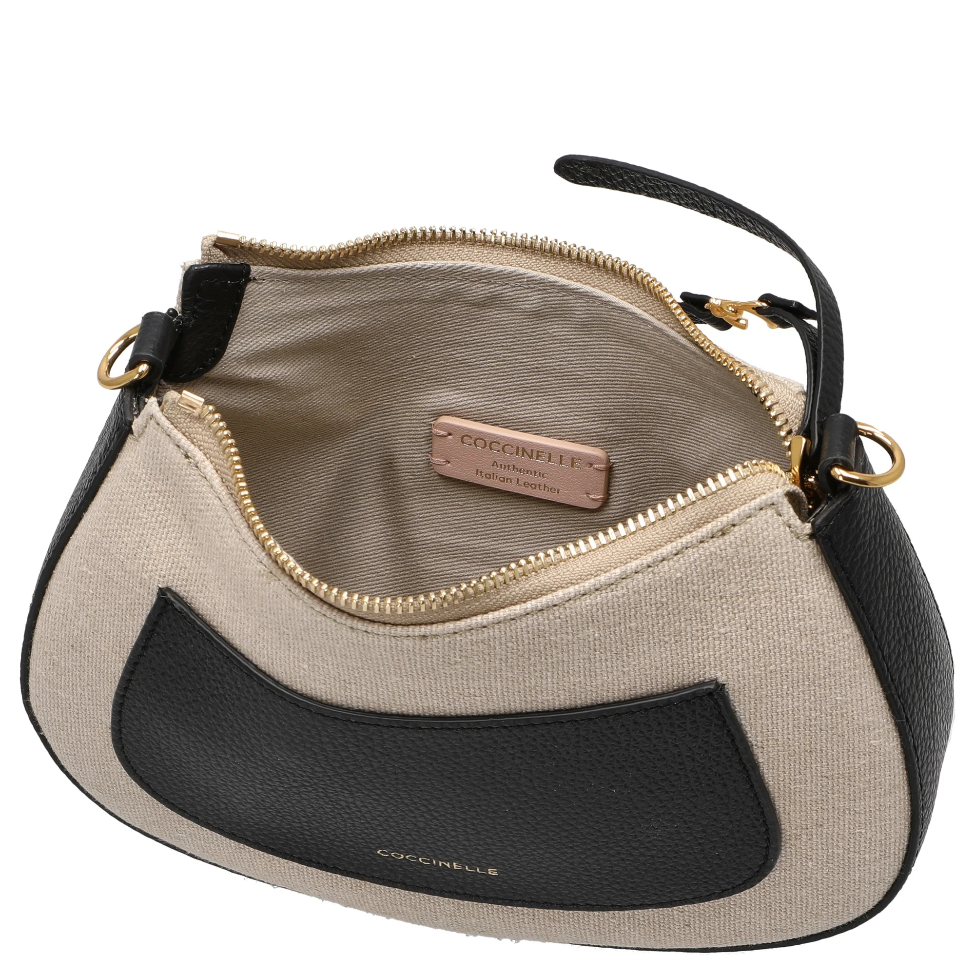 Coccinelle C-Easy Canvas - Umhängetasche 22 cm (natural/noir) - Image 6