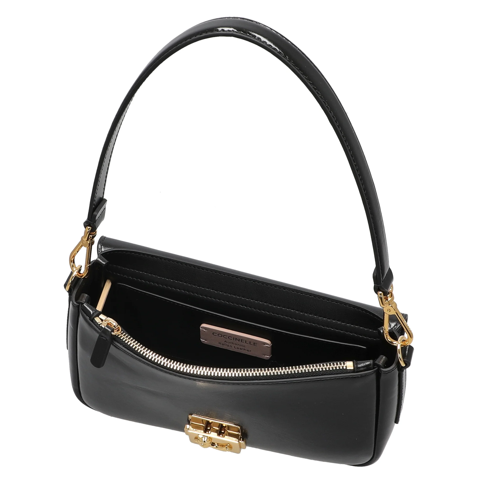 Coccinelle C-Me Lock Shiny Medium - Schultertasche 24 cm (noir) - Image 6