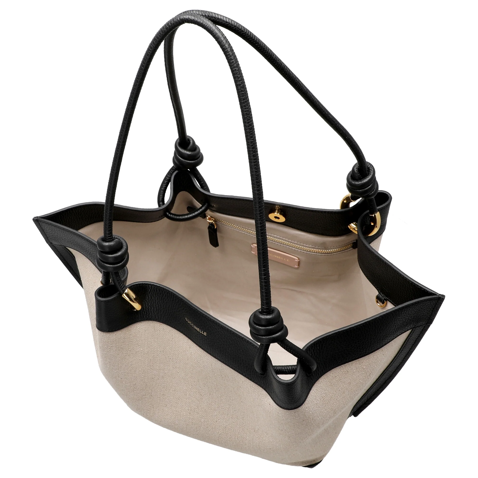 Coccinelle Finn Canvas - Henkeltasche 25 cm (natural/black) - Image 6