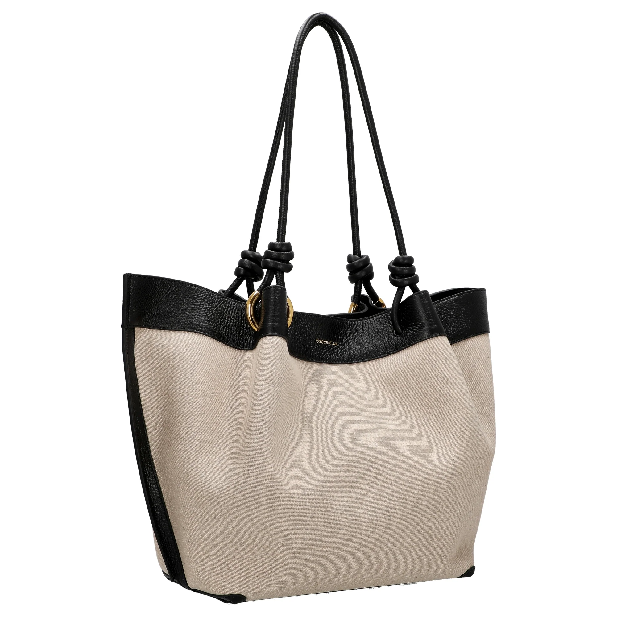 Coccinelle Finn Canvas - Henkeltasche 32 cm (natural/noir) - Image 5
