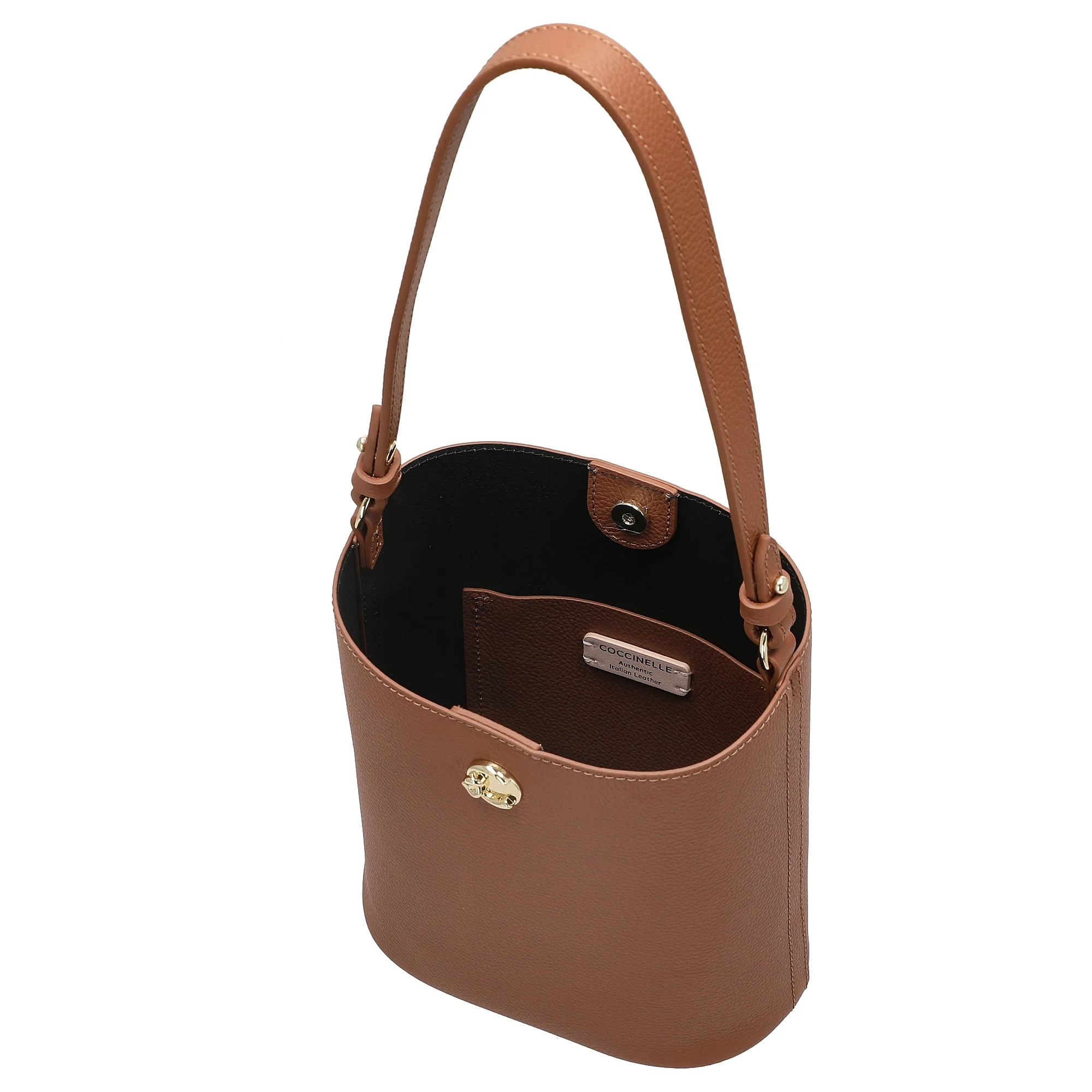 Coccinelle Nikla - Schultertasche 20 cm (cognac/noir) - Image 6