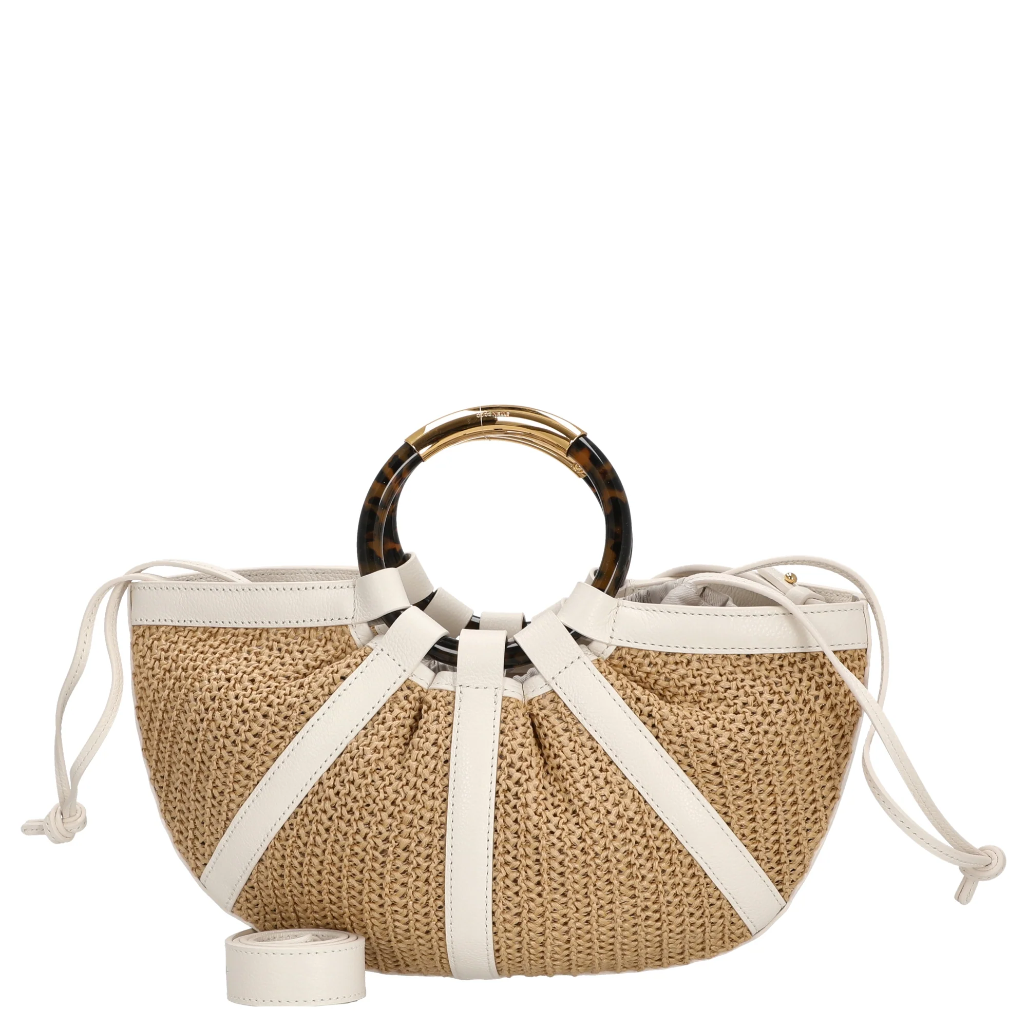 Coccinelle Shell Straw - Henkeltasche 37 cm (natural/pearl)