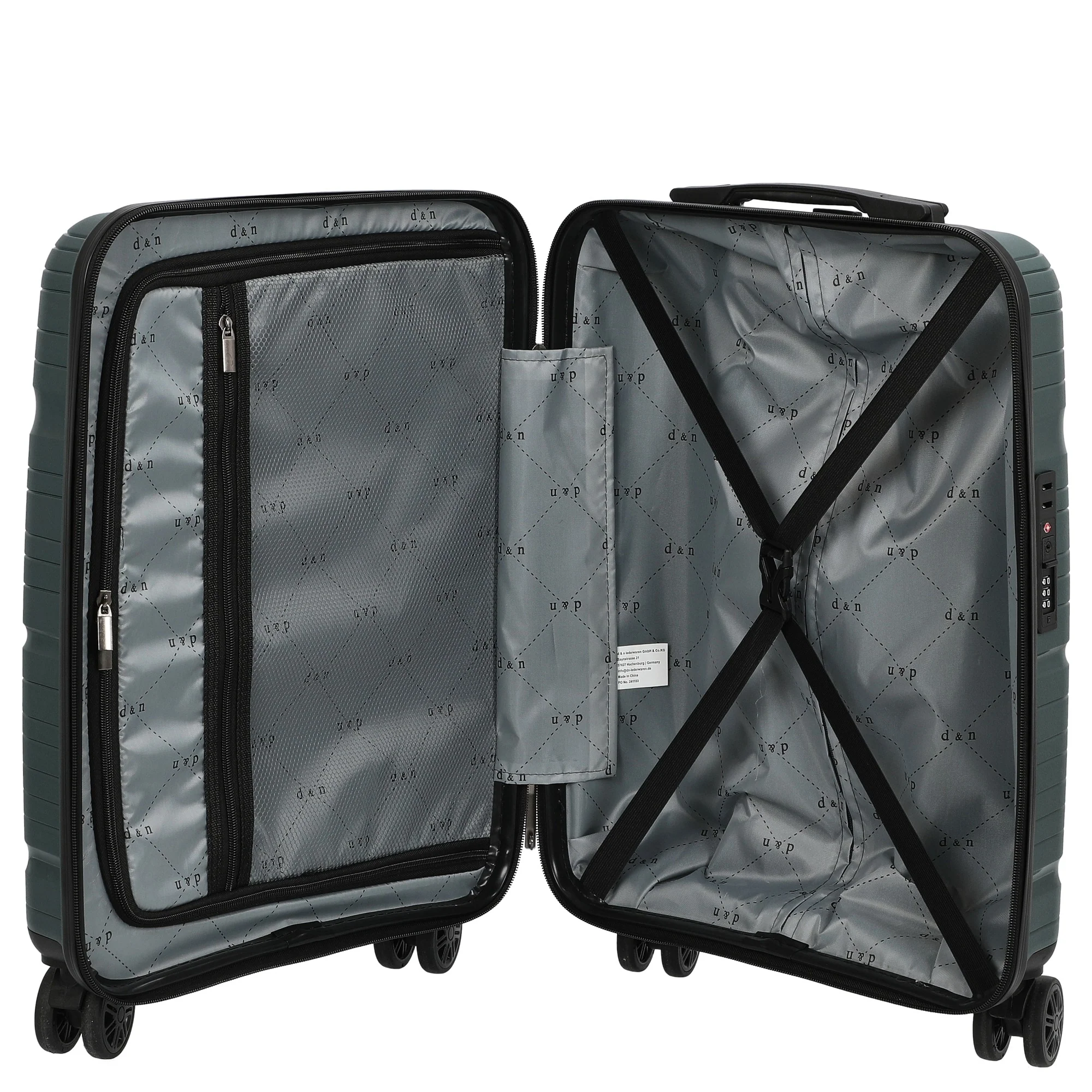 D&N Travel Line 4300 - 4-Rollen-Kabinentrolley S 55 cm (dunkelgrün) - Image 6
