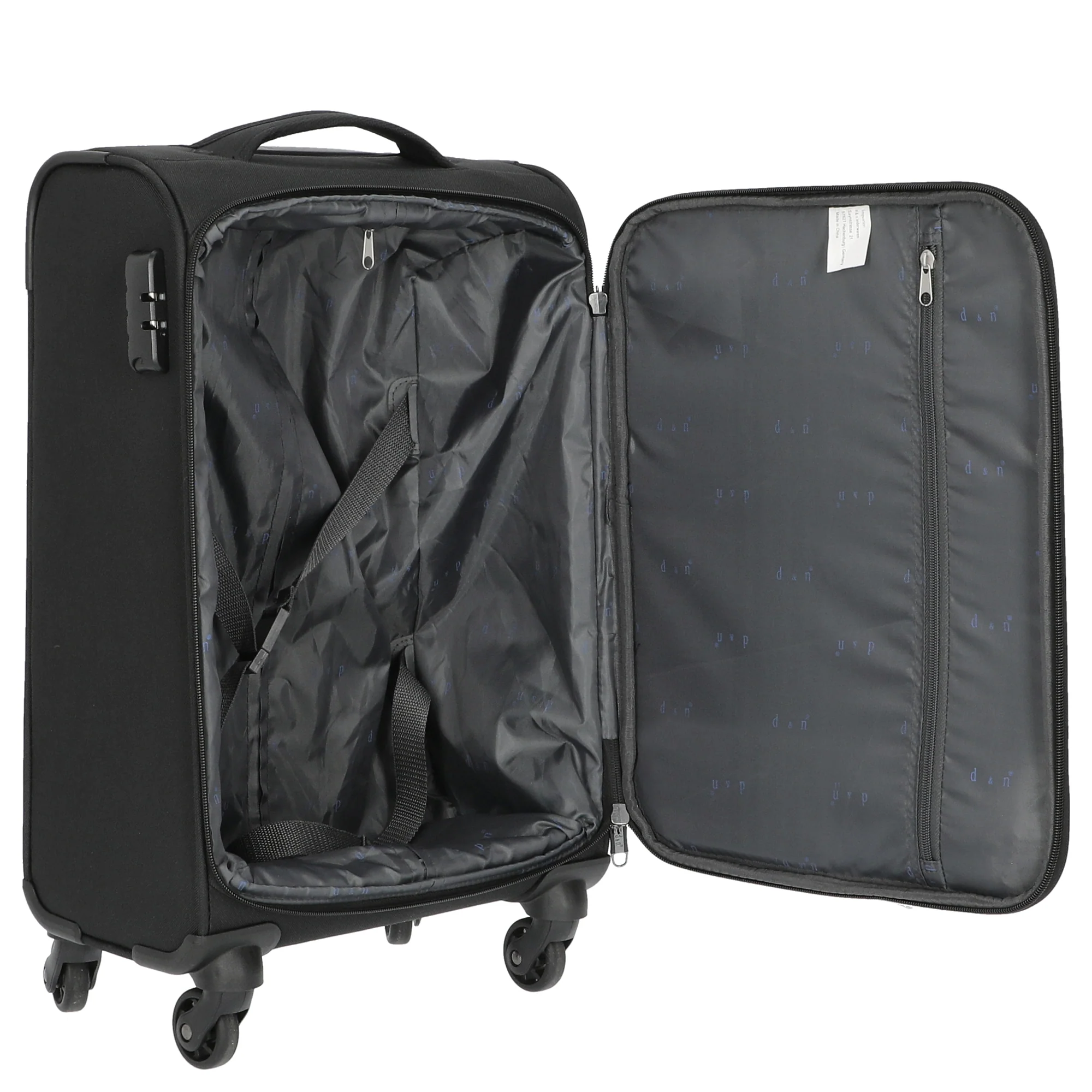 D&N Travel Line 6804 - 4-Rollen-Kabinentrolley S 55 cm (schwarz) - Image 6