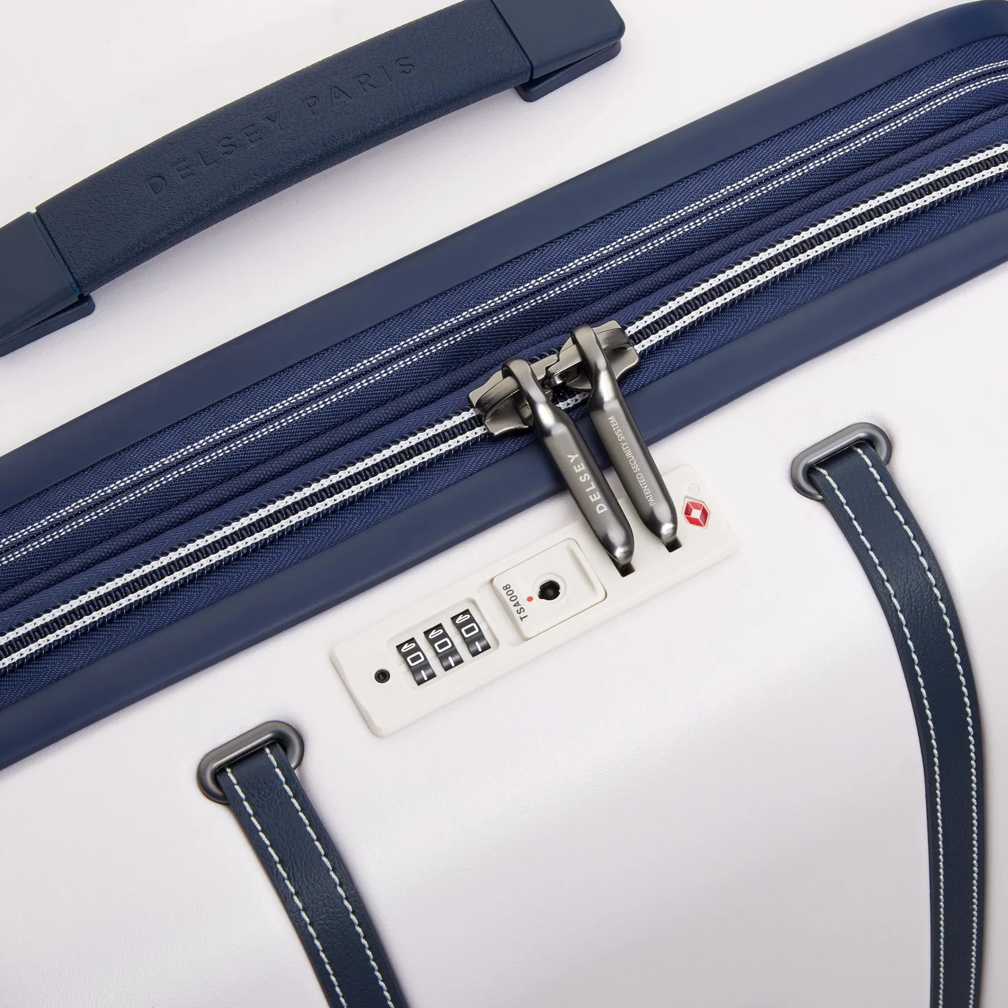 Delsey Paris Cadence Trunk - 4-Rollen-Trolley 80 cm erw. (elfenbein/blau) - Image 6