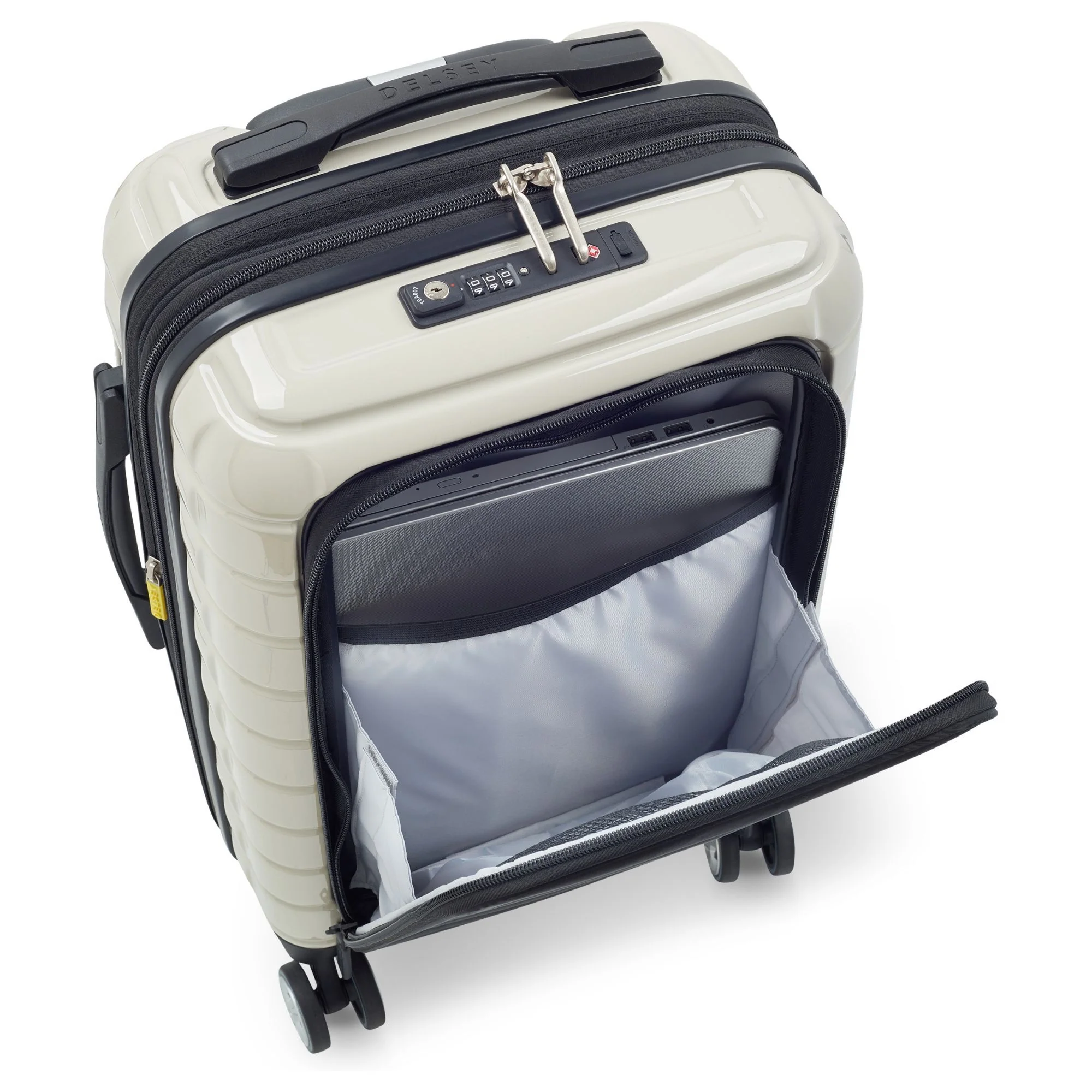 Delsey Paris Shadow 5.0 - 4-Rollen-Kabinentrolley mit Vordertasche S 55 cm erw. USB (elfenbein) - Image 6