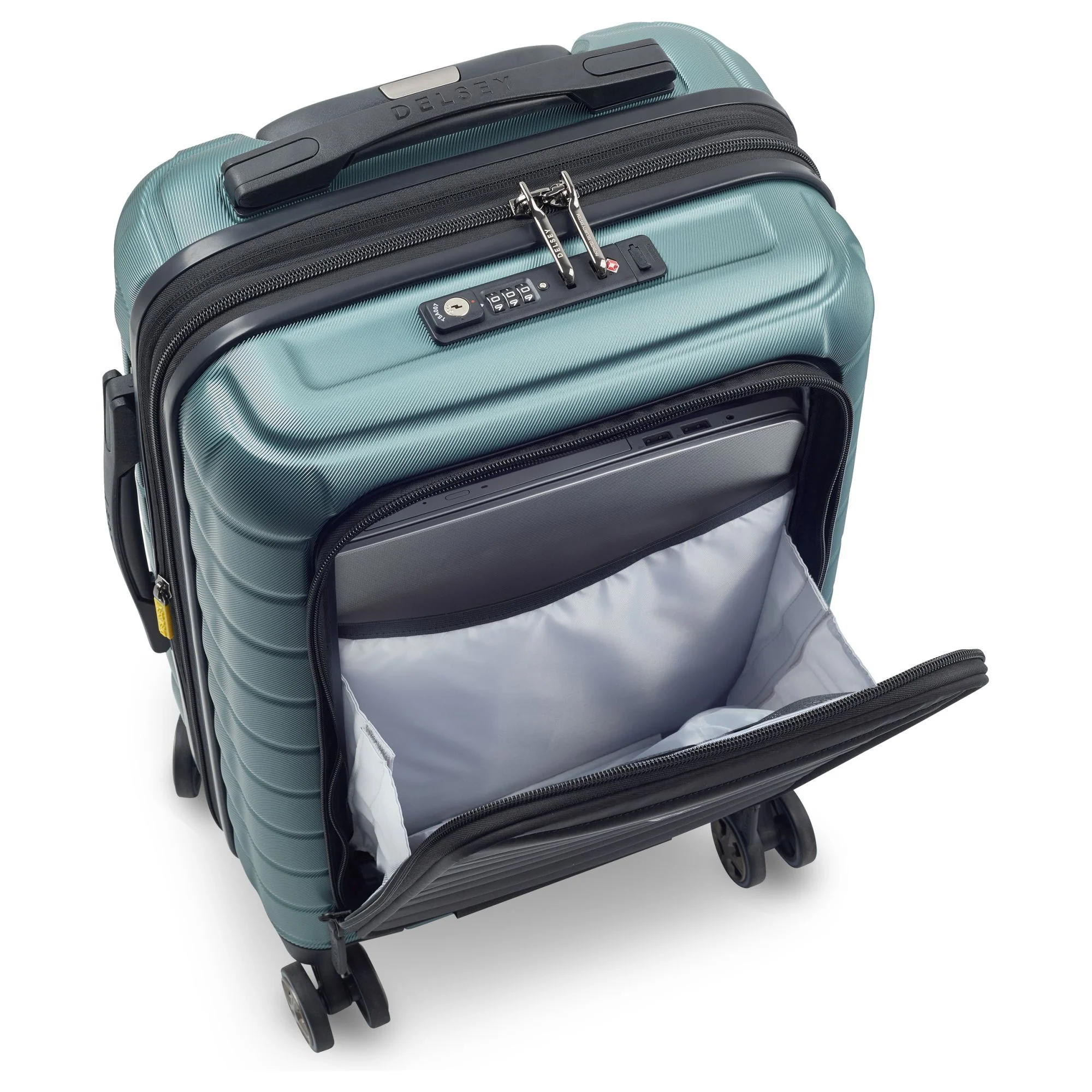 Delsey Paris Shadow 5.0 - 4-Rollen-Kabinentrolley mit Vordertasche S 55 cm erw. USB (grün) - Image 6