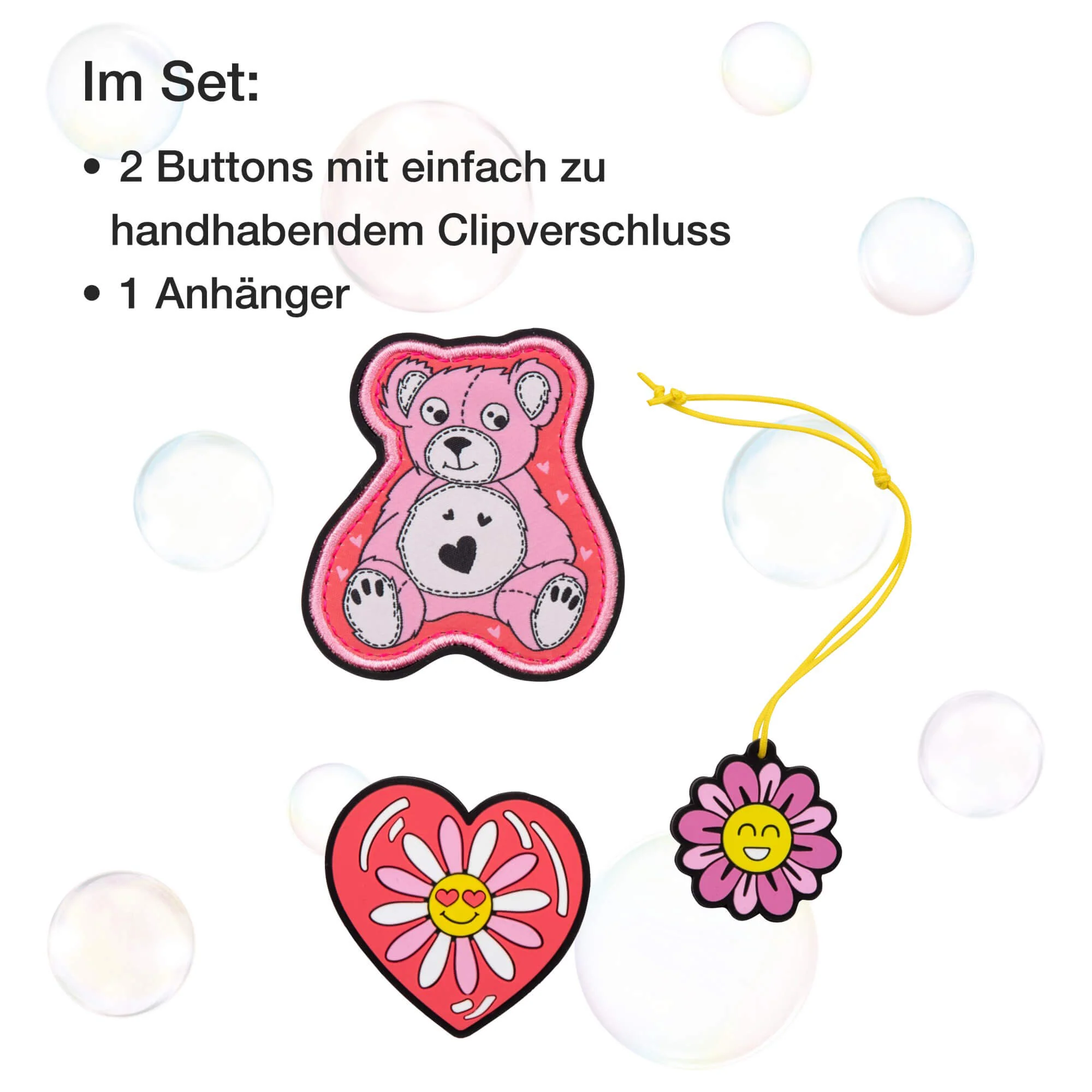 DerDieDas Zubehör Wechselbuttons 3tlg. (Roses) - Image 2