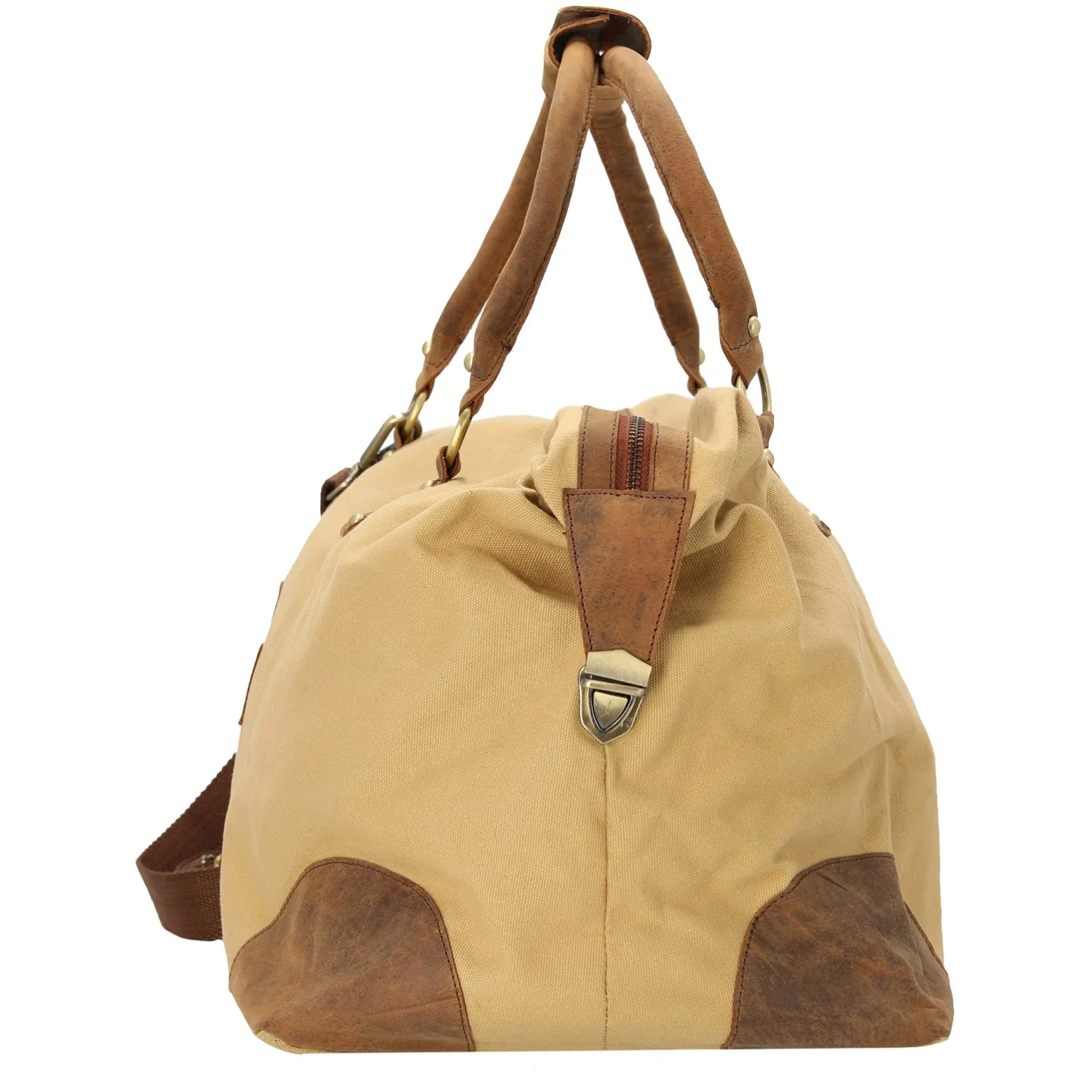 Dermata - Reisetasche Canvas/Leder Kombination 50 cm (brown) - Image 3