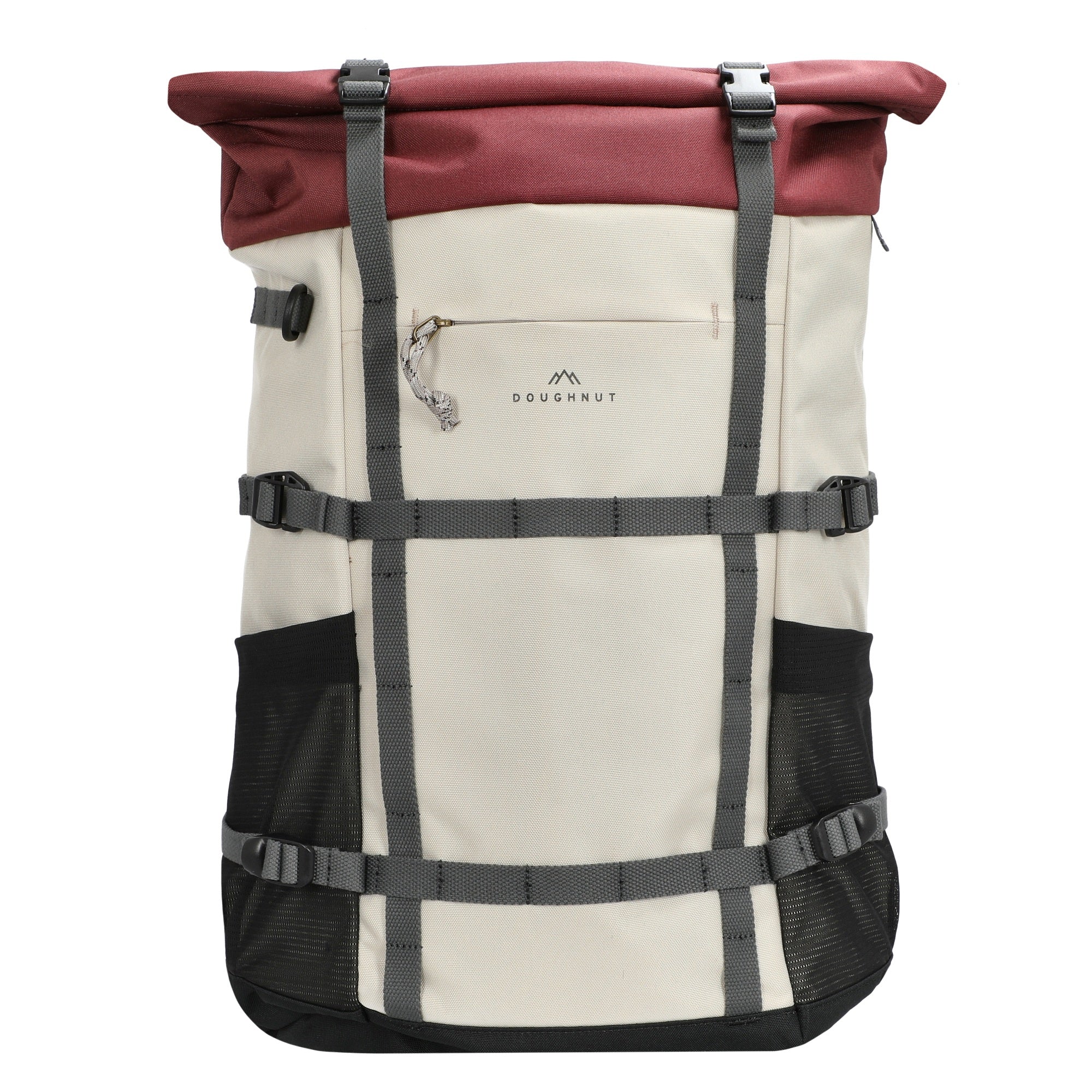 Doughnut Paratrooper Reborn - Rolltop Rucksack 14" 67 cm erw. (stone x wine)