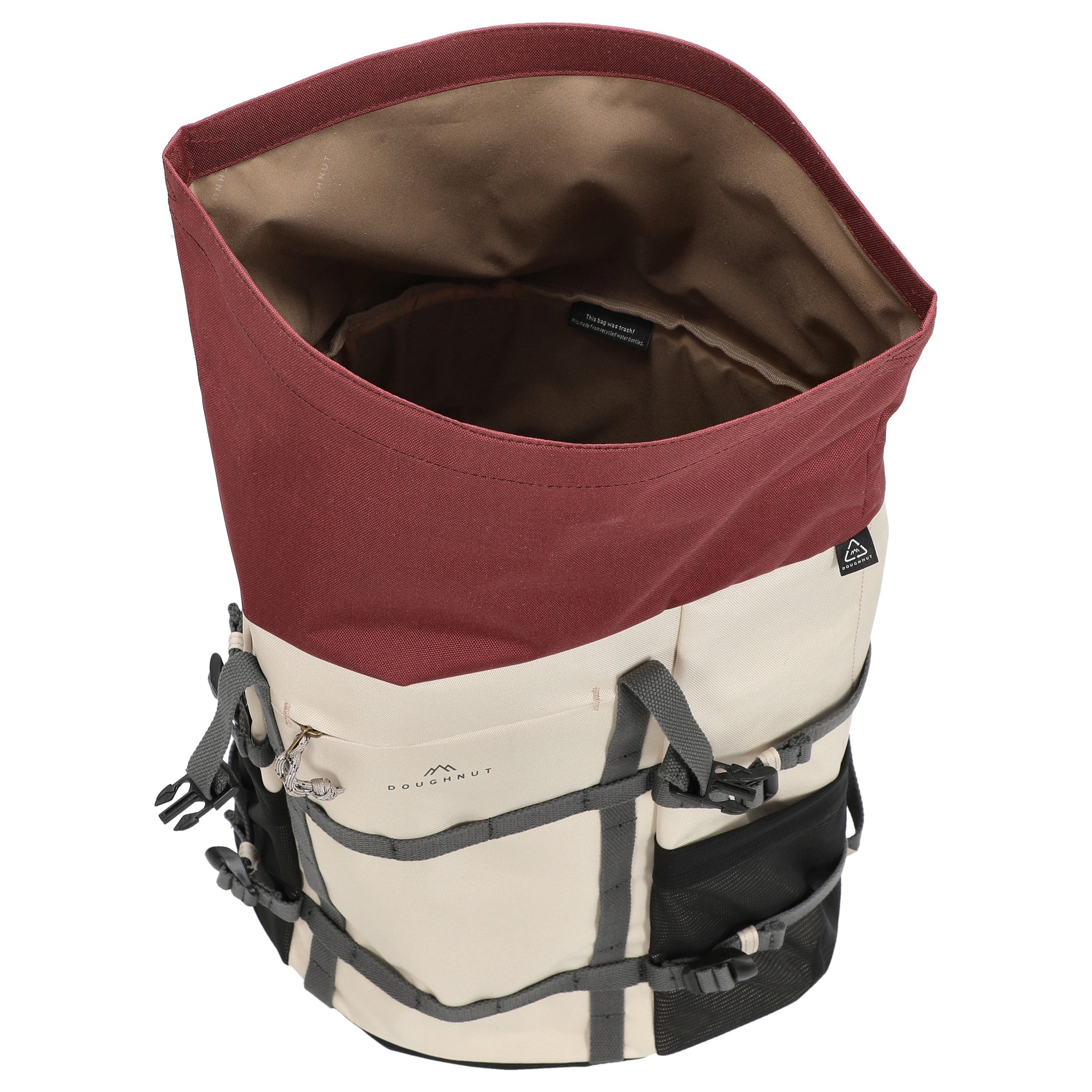 Doughnut Paratrooper Reborn - Rolltop Rucksack 14" 67 cm erw. (stone x wine) - Image 6
