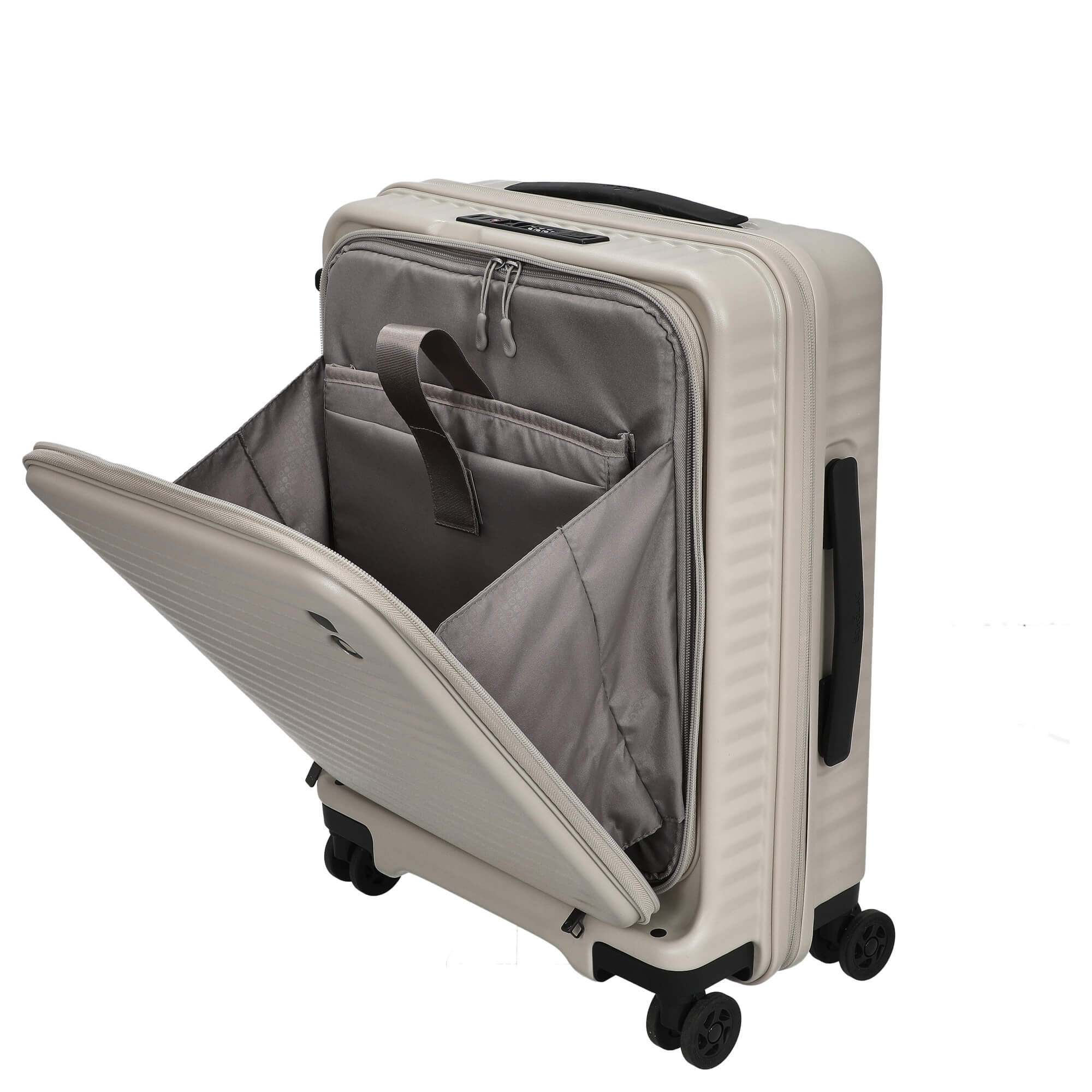 Echolac Celestra FA - 4-Rollen-Kabinentrolley 14" S 55 cm erw. USB (white sand) - Image 6