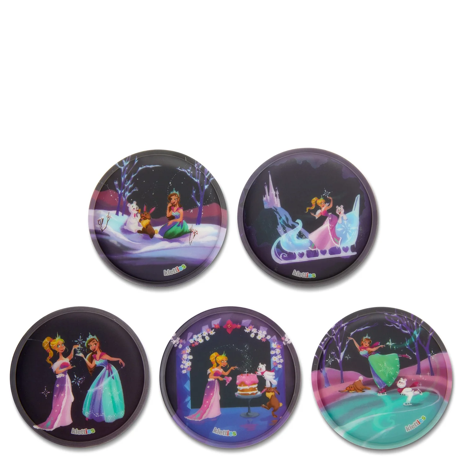 Ergobag Zubehör Klettie - Set 5 tlg. matt (Prinzessin auf dem Eis)
